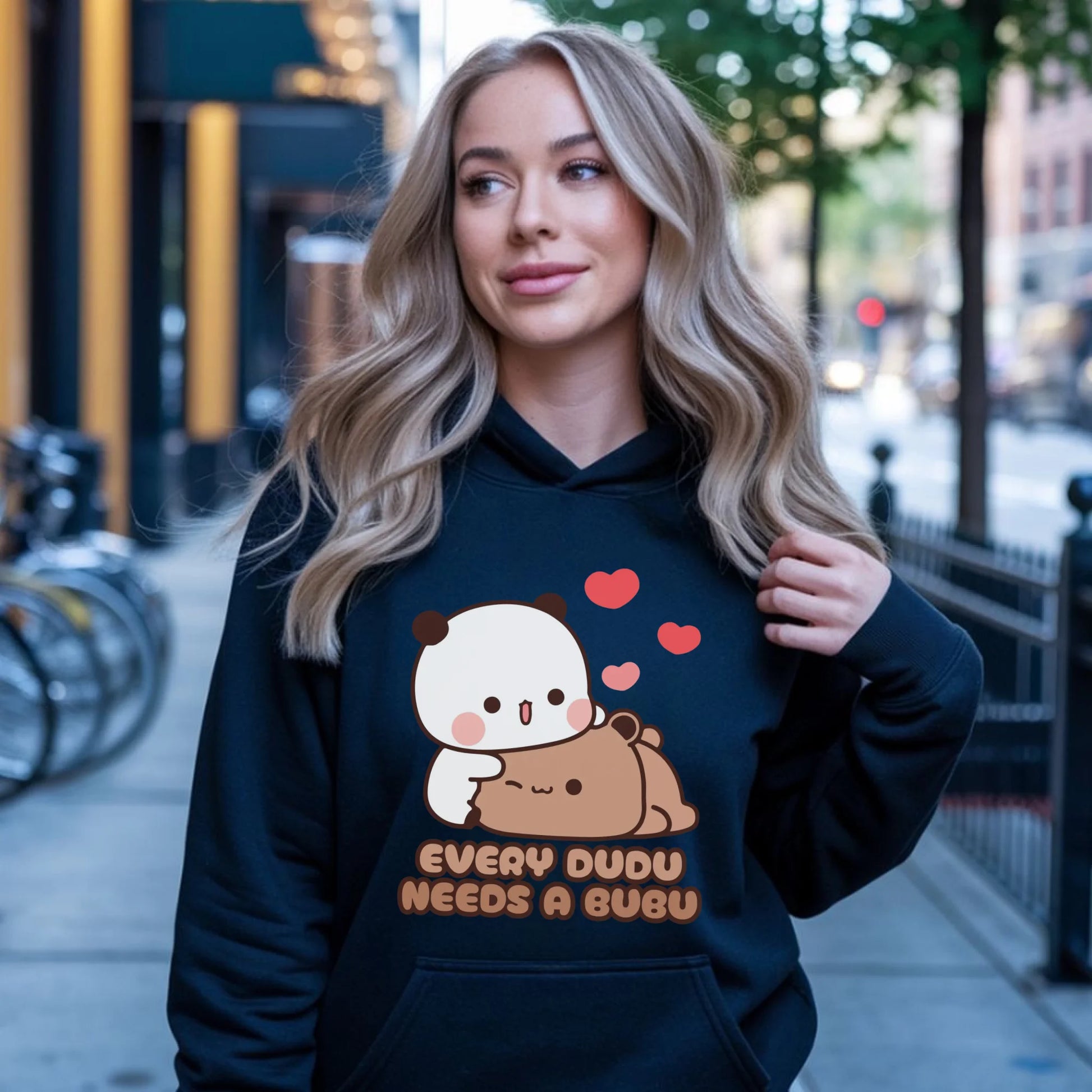 Bluza damska z kapturem - Every Dudu needs a Bubu W32 - StoryCups.pl