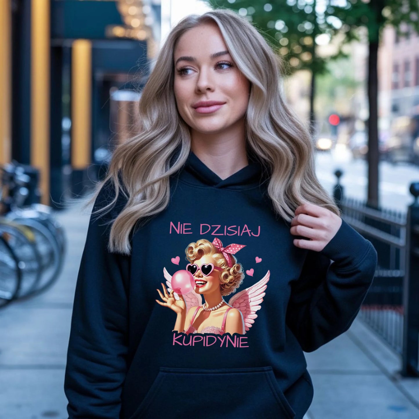 Bluza damska z kapturem na Walentynki dla singielki - Nie dzisiaj W18 - StoryCups.pl
