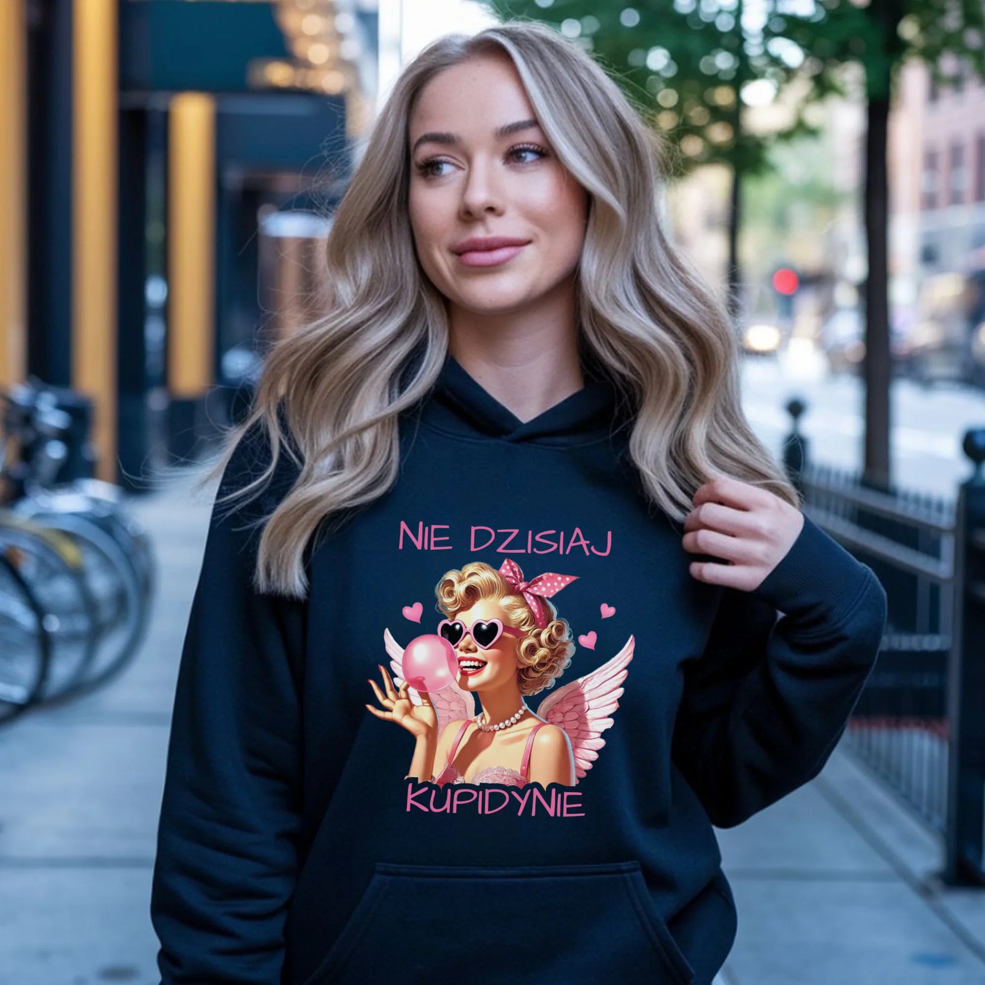 Bluza damska z kapturem na Walentynki dla singielki - Nie dzisiaj W18 - StoryCups.pl