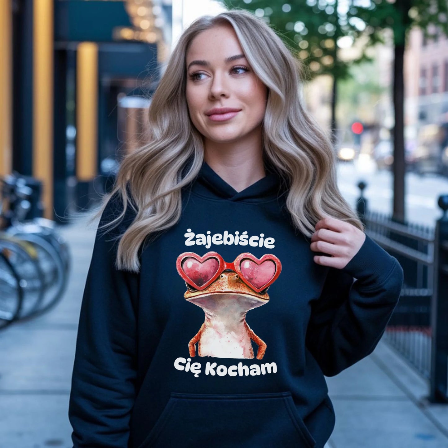 Bluza damska z kapturem - Żajebiście Cię Kocham W17 - StoryCups.pl