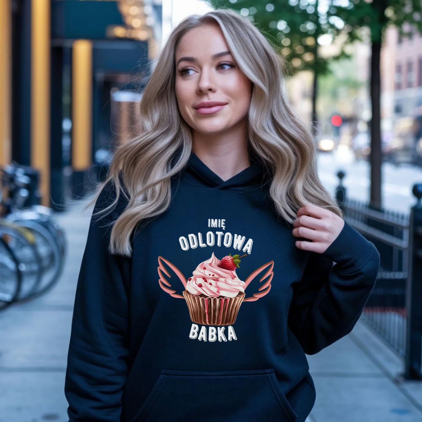 Bluza damska z kapturem - Odlotowa babka - personalizowana DZ06 - StoryCups.pl