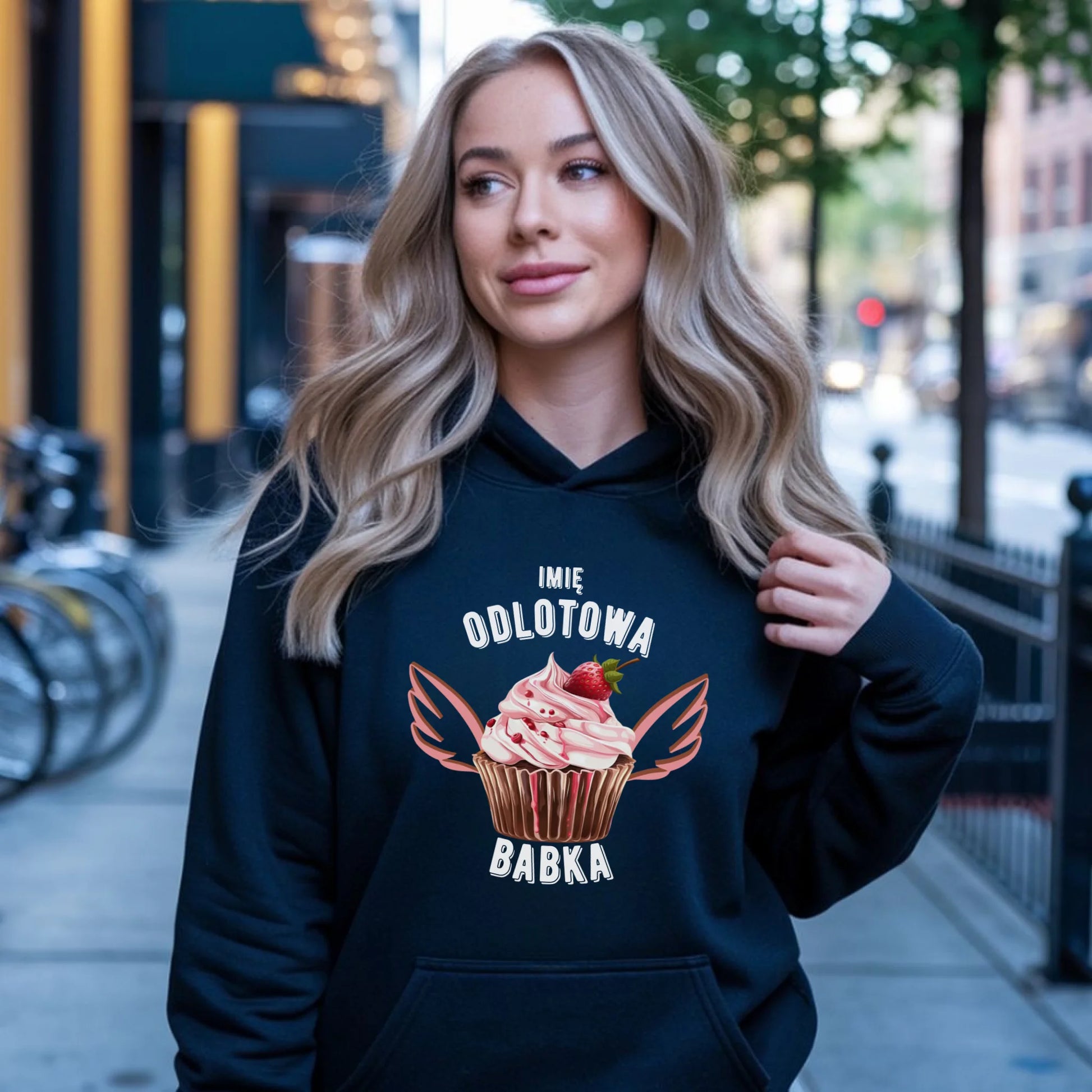 Bluza damska z kapturem - Odlotowa babka - personalizowana DZ06 - StoryCups.pl