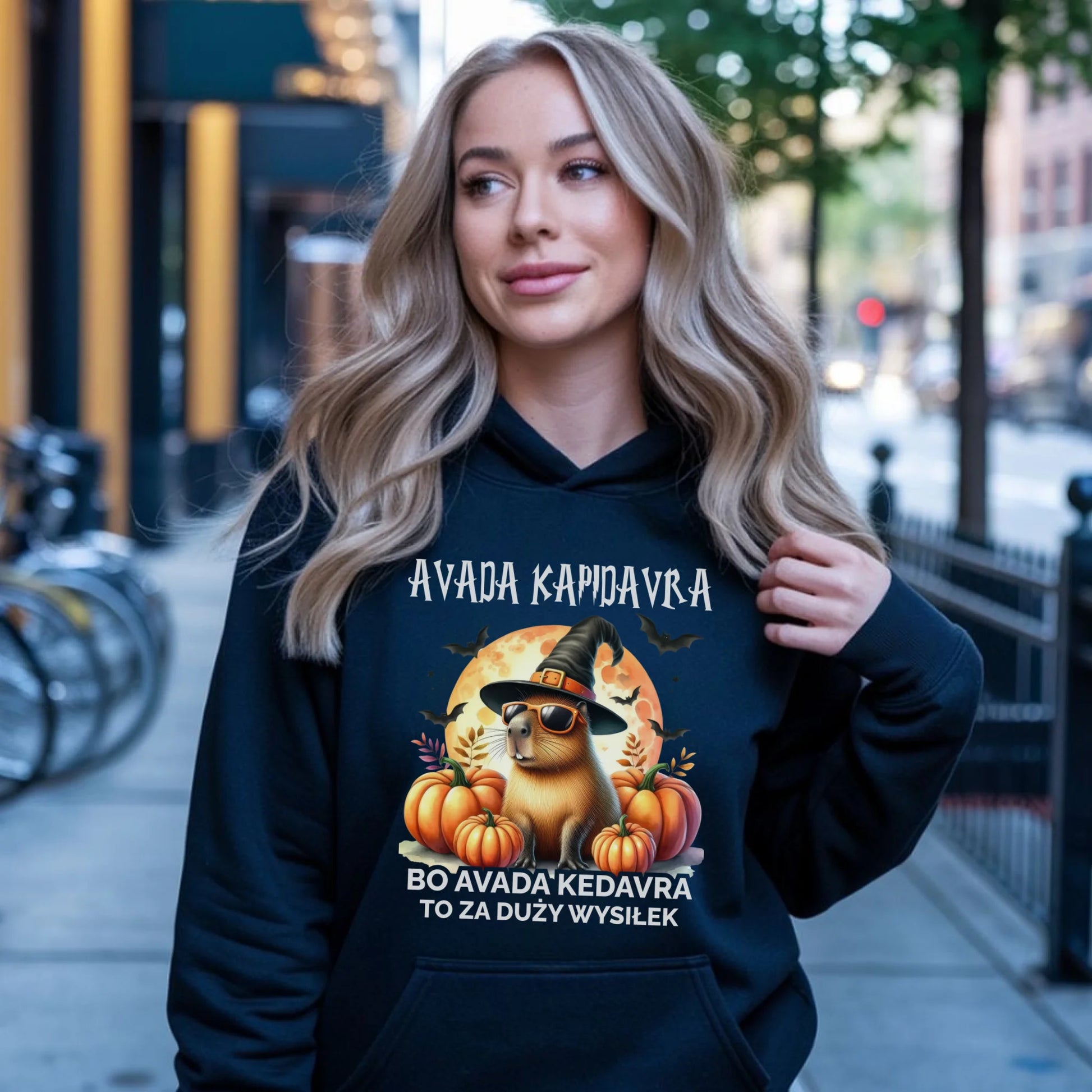 Bluza damska z kapturem halloweenowa - Kapibara - Avada Kapidavra HL21 - StoryCups.pl