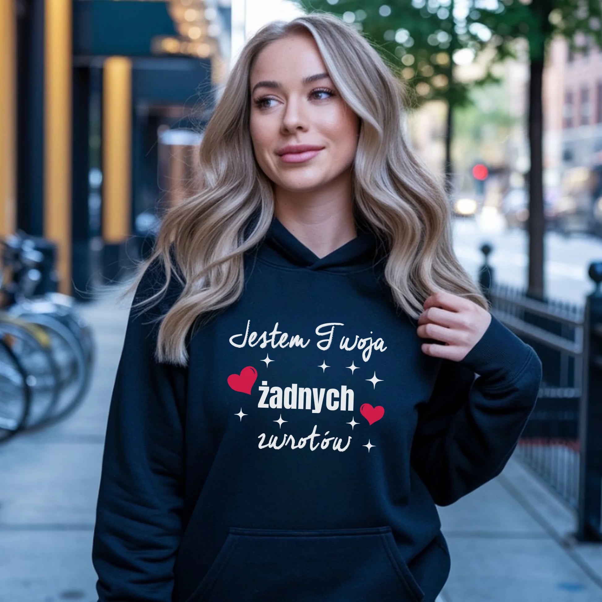 Bluza damska z kapturem - Jestem Twoja żadnych zwrotów W28 - StoryCups.pl