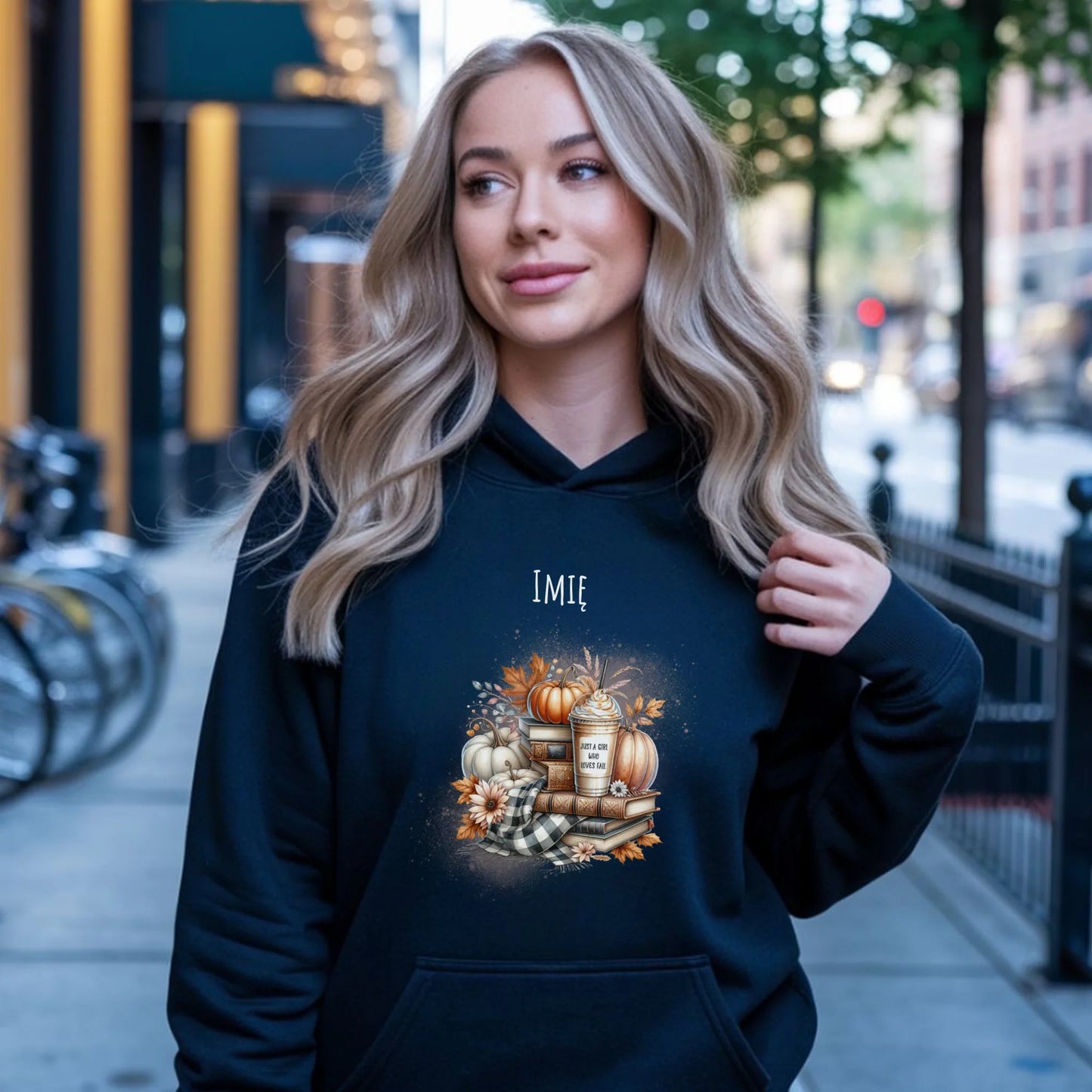 Bluza damska z kapturem jesienna - Książkara - personalizowana JS14 - StoryCups.pl