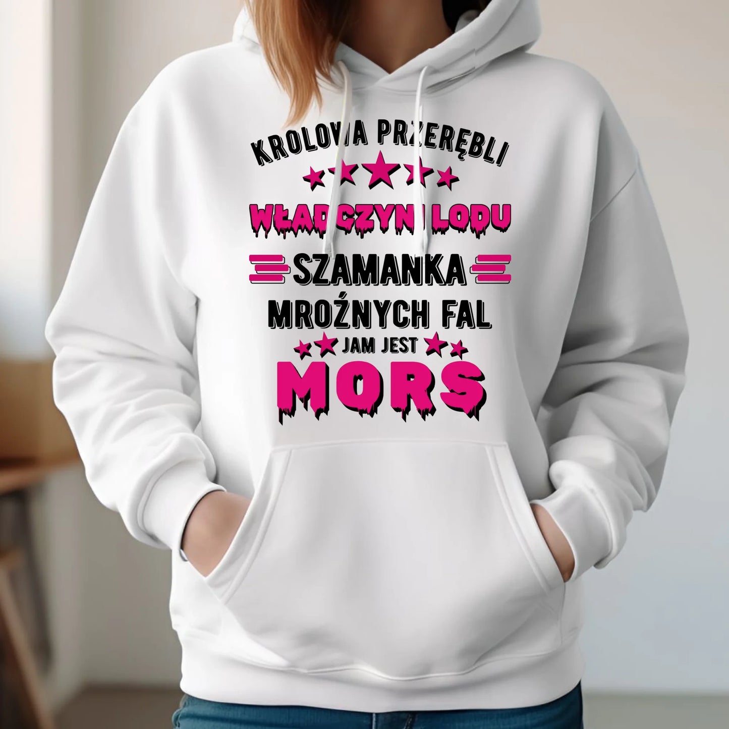 Bluza damska z kapturem - prezent dla morsa - Królowa przerębli Jam jest mors HM17 - StoryCups.pl