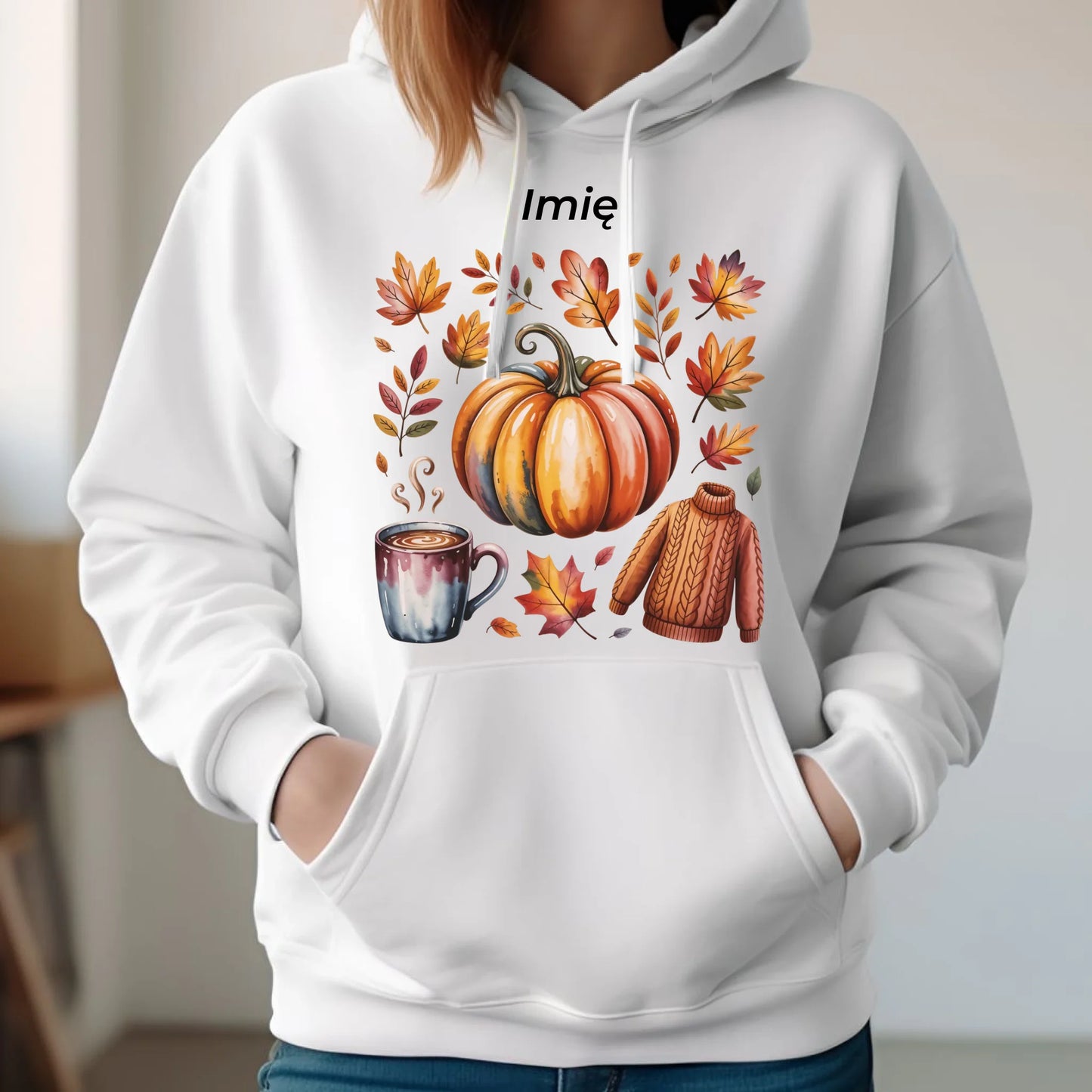 Bluza damska z kapturem jesienna - Złota jesień - personalizowana JS30