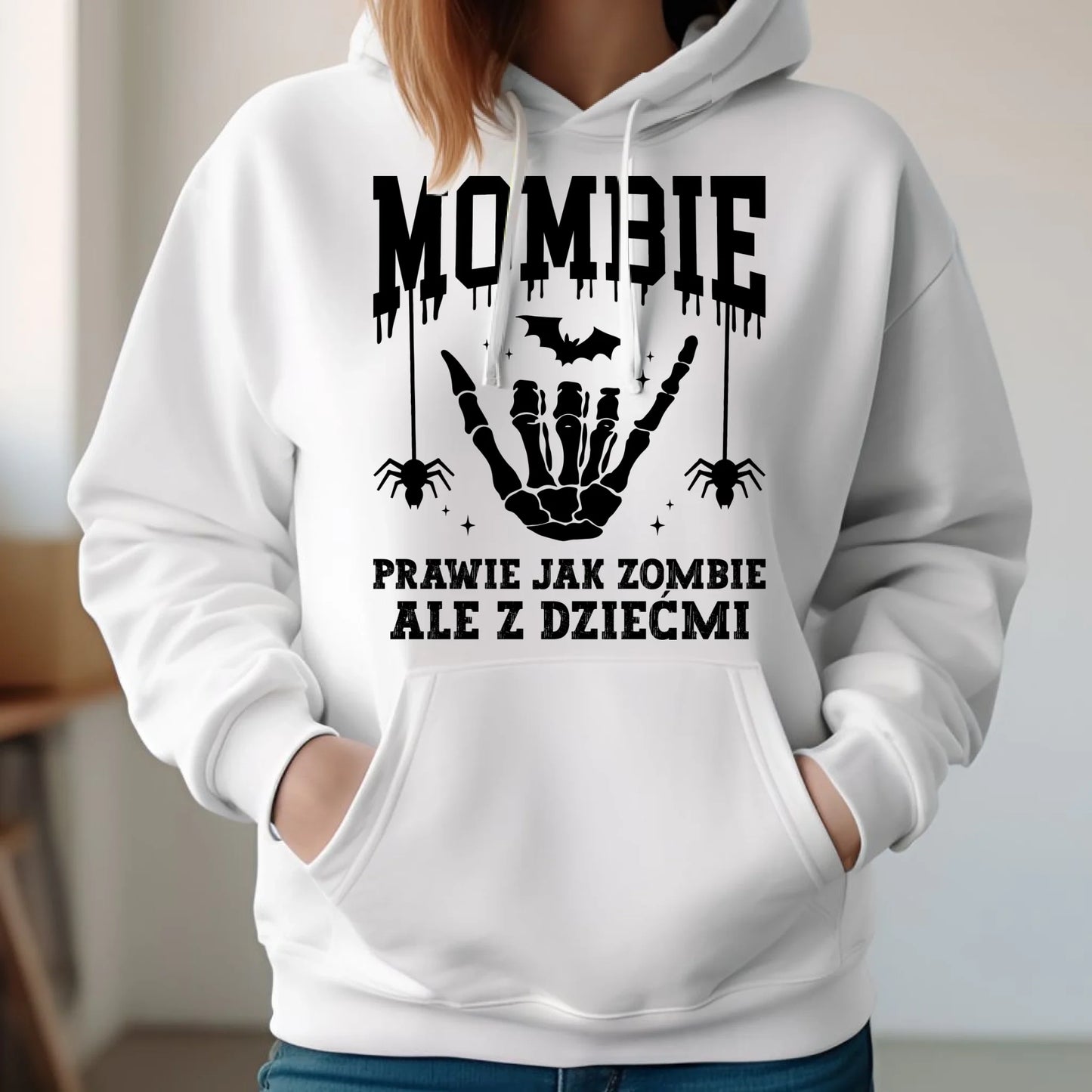 Bluza damska z kapturem dla mamy - Mombie - zombie z dziećmi HL18 - StoryCups.pl