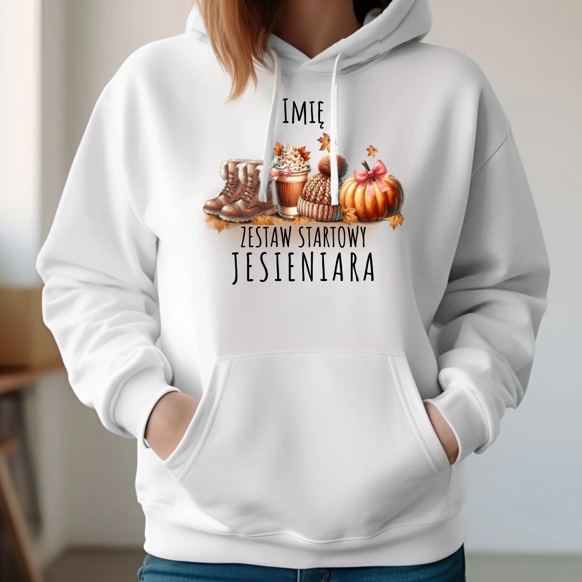 Bluza damska z kapturem jesieniara – Zestaw startowy - personalizowana JS05 - StoryCups.pl
