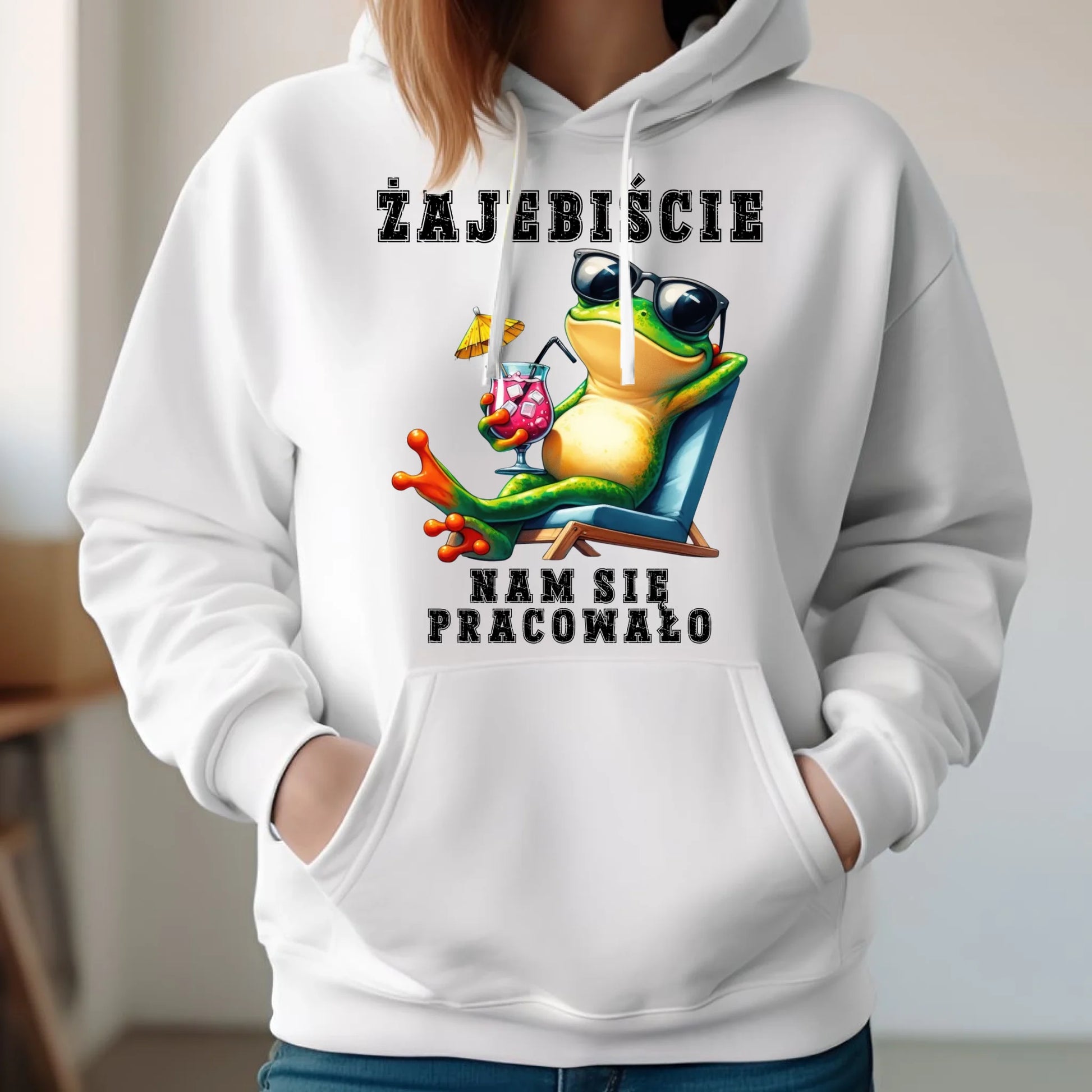 Bluza damska z kapturem na odejście z pracy - Żajebiście nam się pracowało OP09 - StoryCups.pl