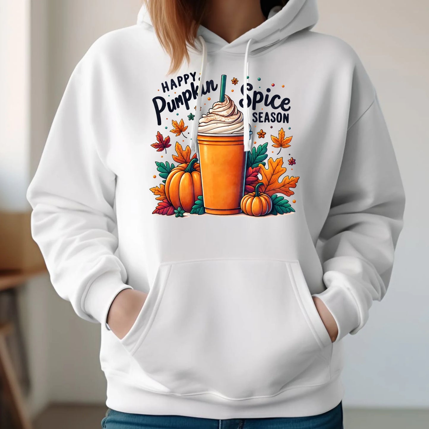 Bluza damska z kapturem jesieniara - Pumpkin Spice - kawa dyniowa JS02 - StoryCups.pl