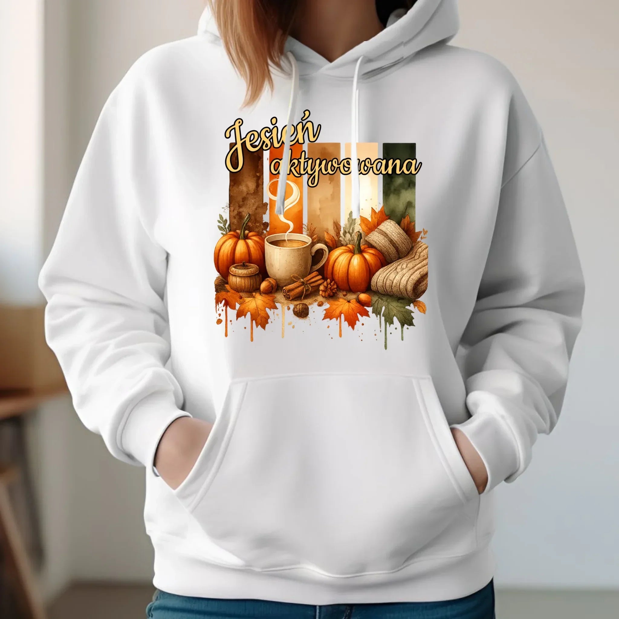 Bluza damska z kapturem jesienna - Jesień aktywowana JS26 - StoryCups.pl