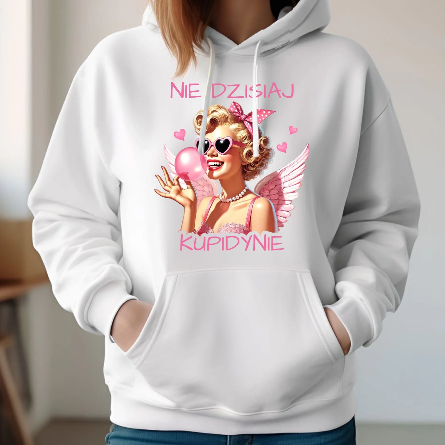 Bluza damska z kapturem na Walentynki dla singielki - Nie dzisiaj W18 - StoryCups.pl