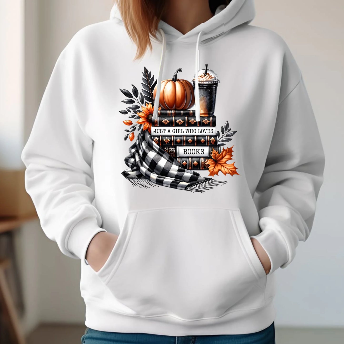 Bluza damska z kapturem jesieniara - Książkara - prezent dla miłośniczki czytania książek JS13 - StoryCups.pl