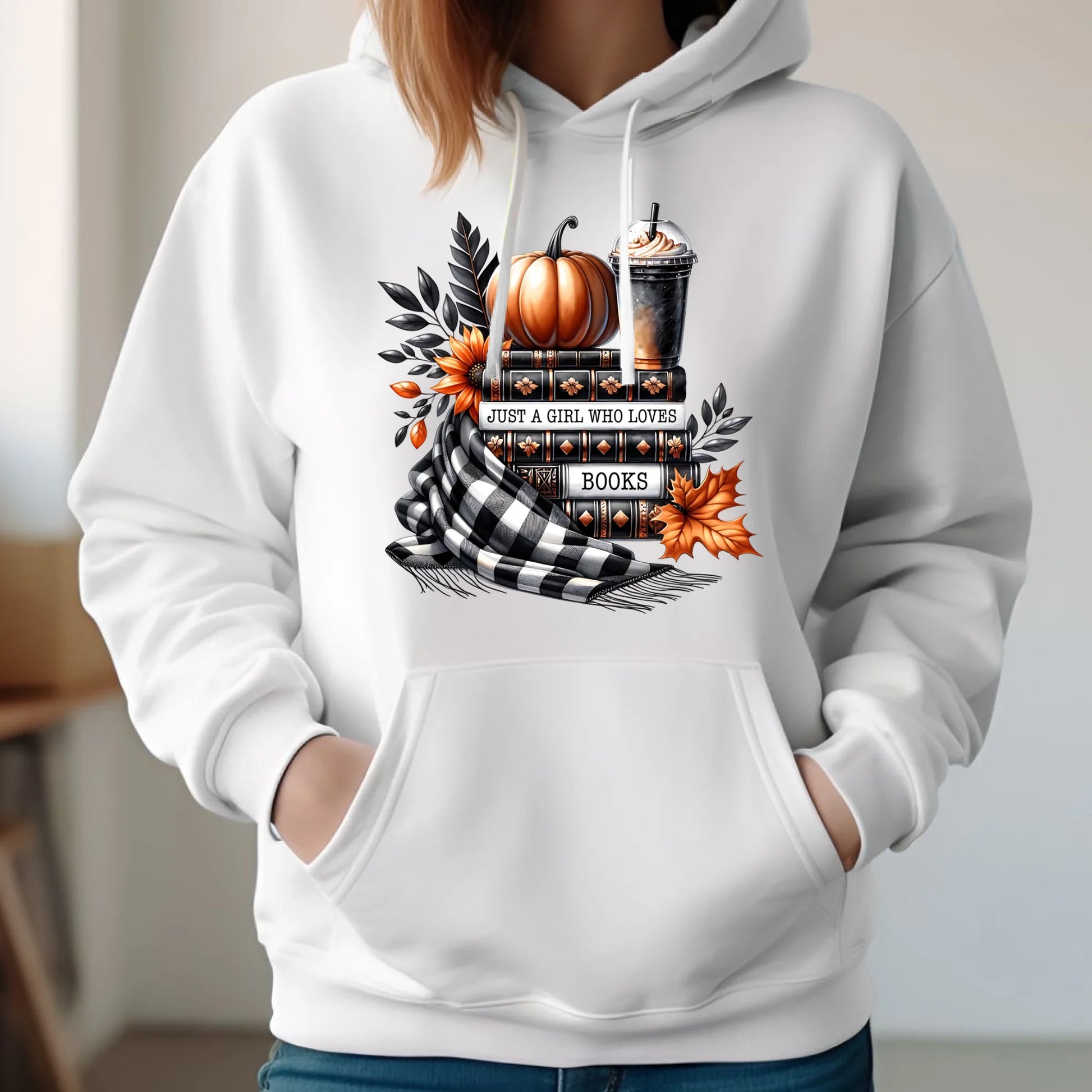 Bluza damska z kapturem jesieniara - Książkara - prezent dla miłośniczki czytania książek JS13 - StoryCups.pl