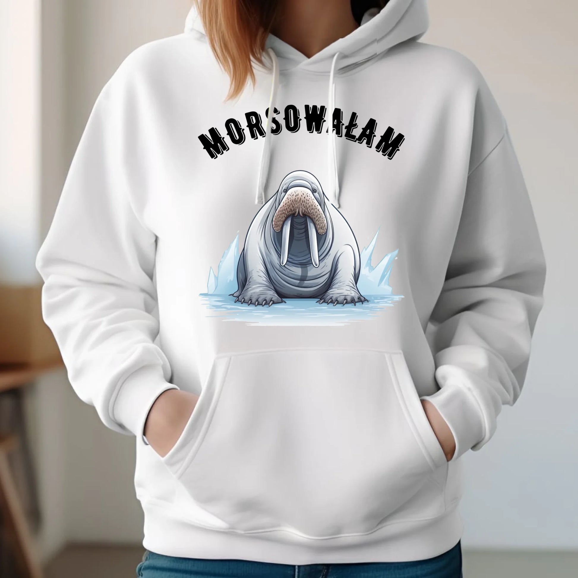 Bluza damska z kapturem - prezent dla morsa - Morsowałam - Mors HM18 - StoryCups.pl