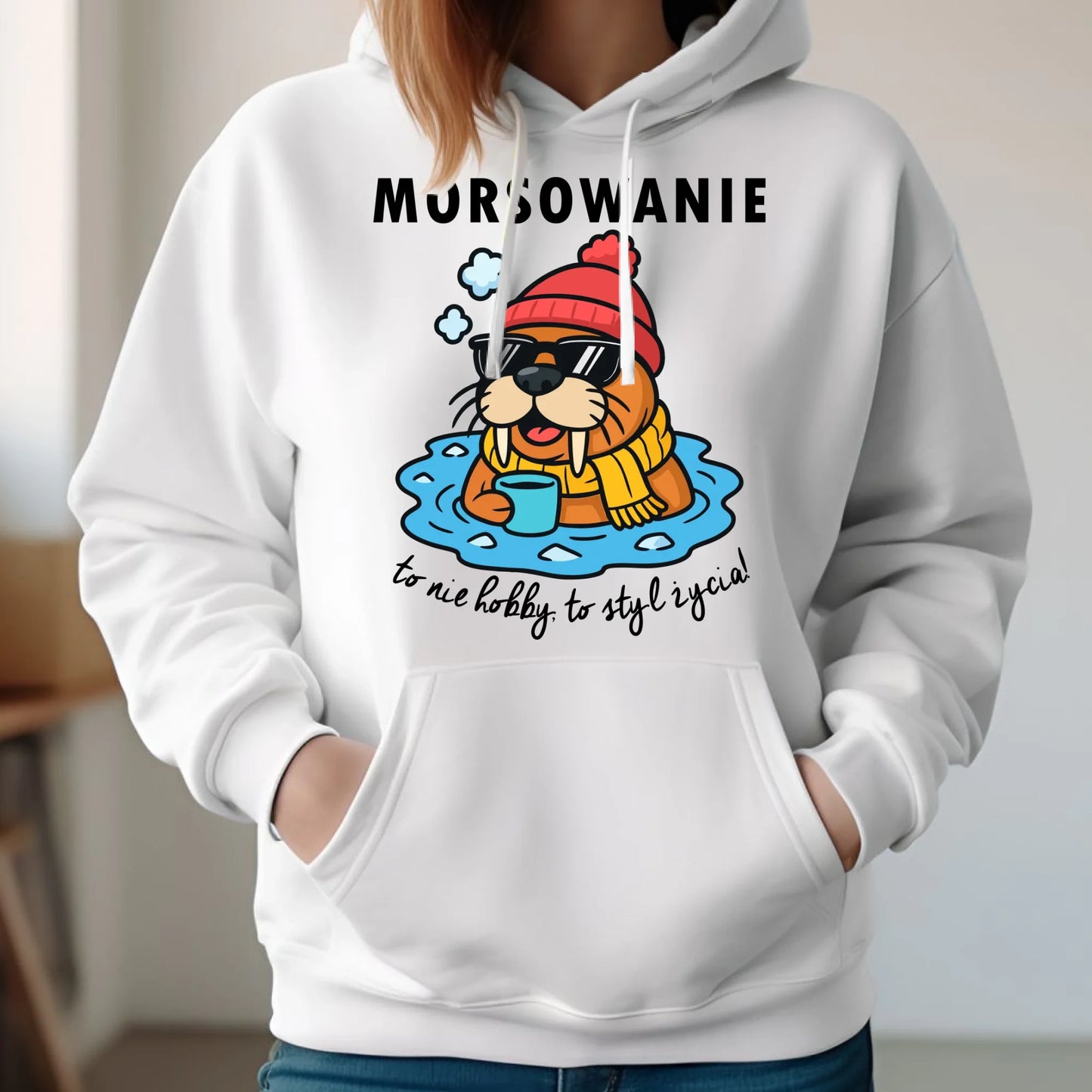 Bluza damska z kapturem - prezent dla morsa - Morsowanie to styl życia HM10 - StoryCups.pl