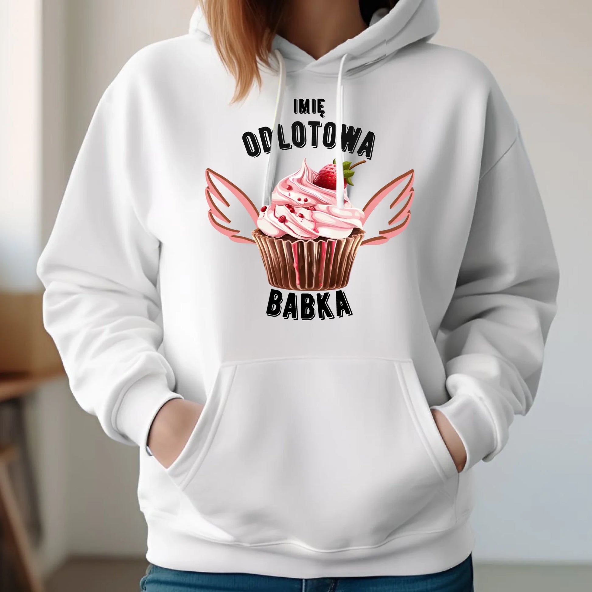Bluza damska z kapturem - Odlotowa babka - personalizowana DZ06 - StoryCups.pl