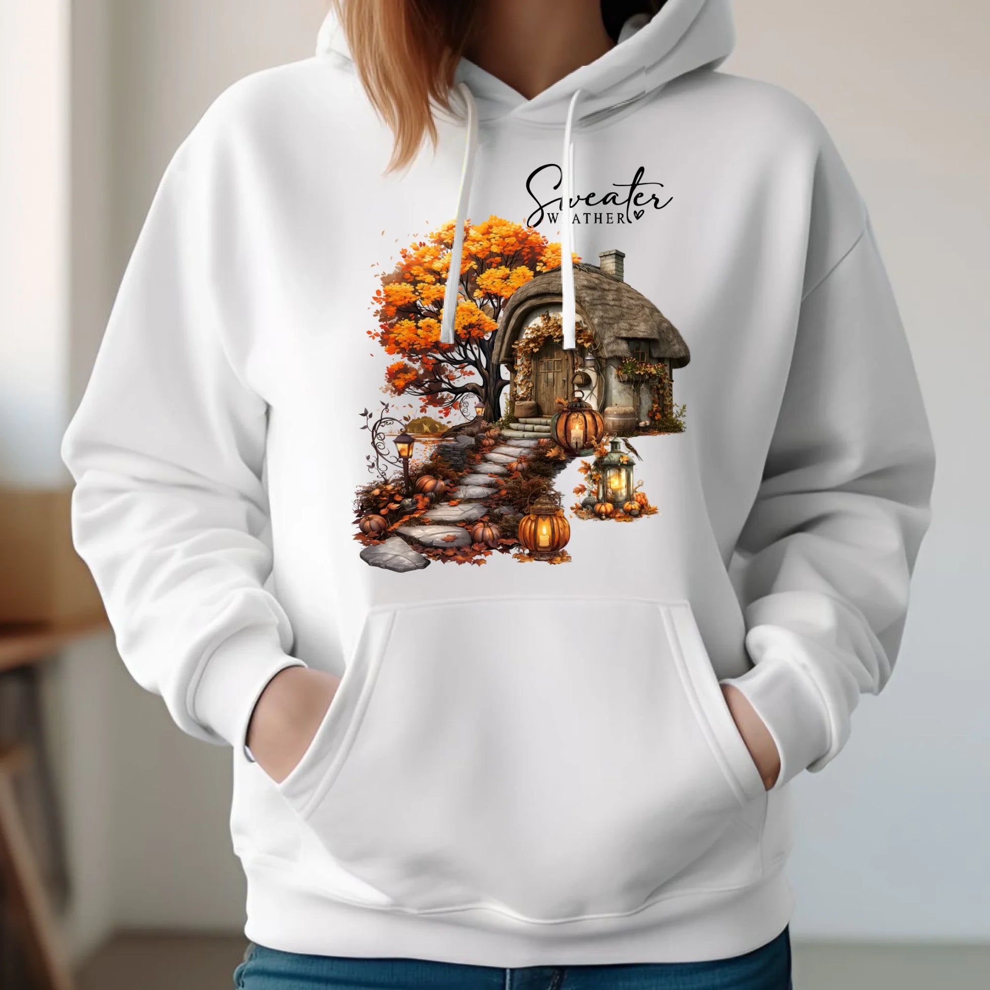 Bluza damska z kapturem jesieniara - Sweater weather JS15 - StoryCups.pl