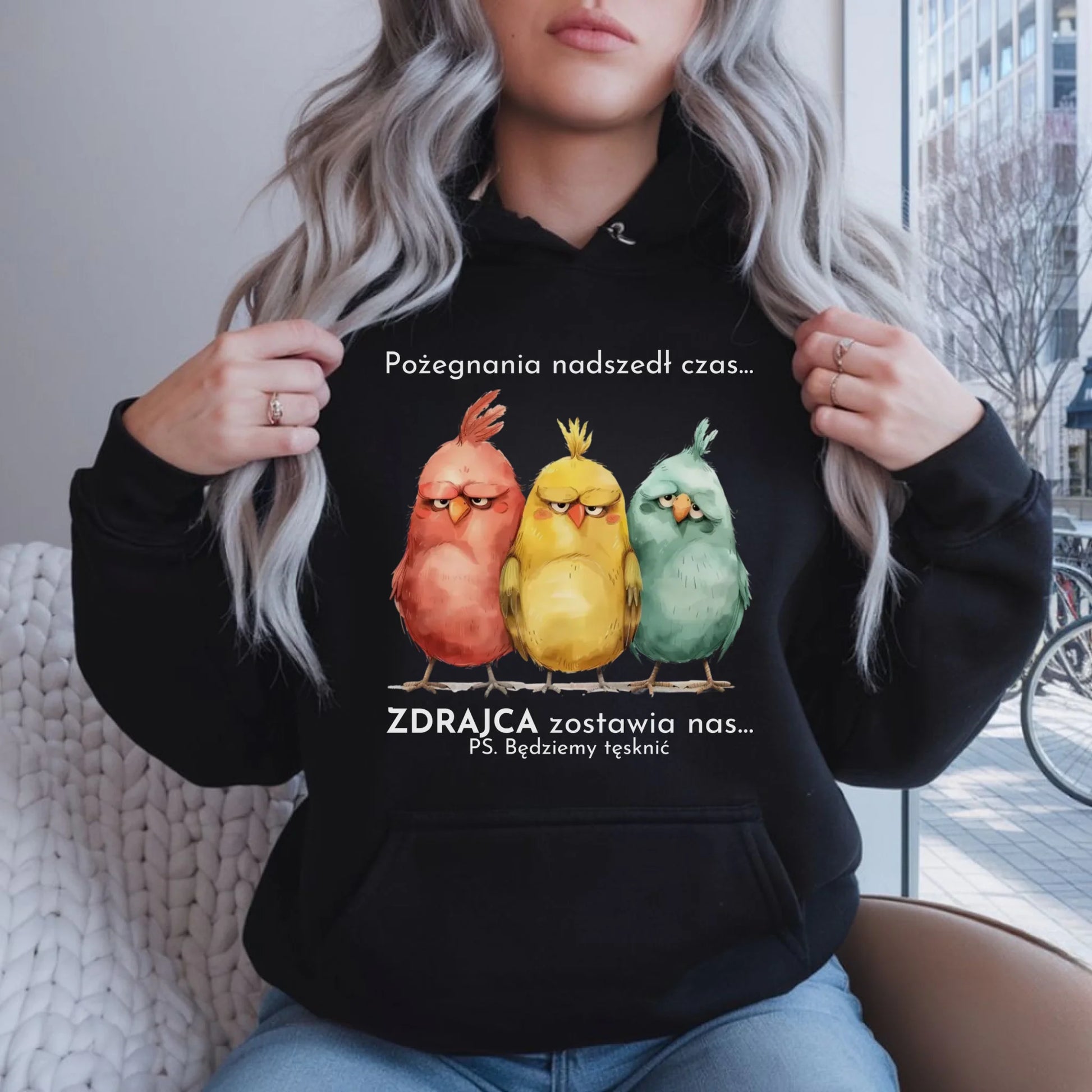 Bluza damska z kapturem na odejście z pracy - Pożegnania nadszedł czas OP05 - StoryCups.pl