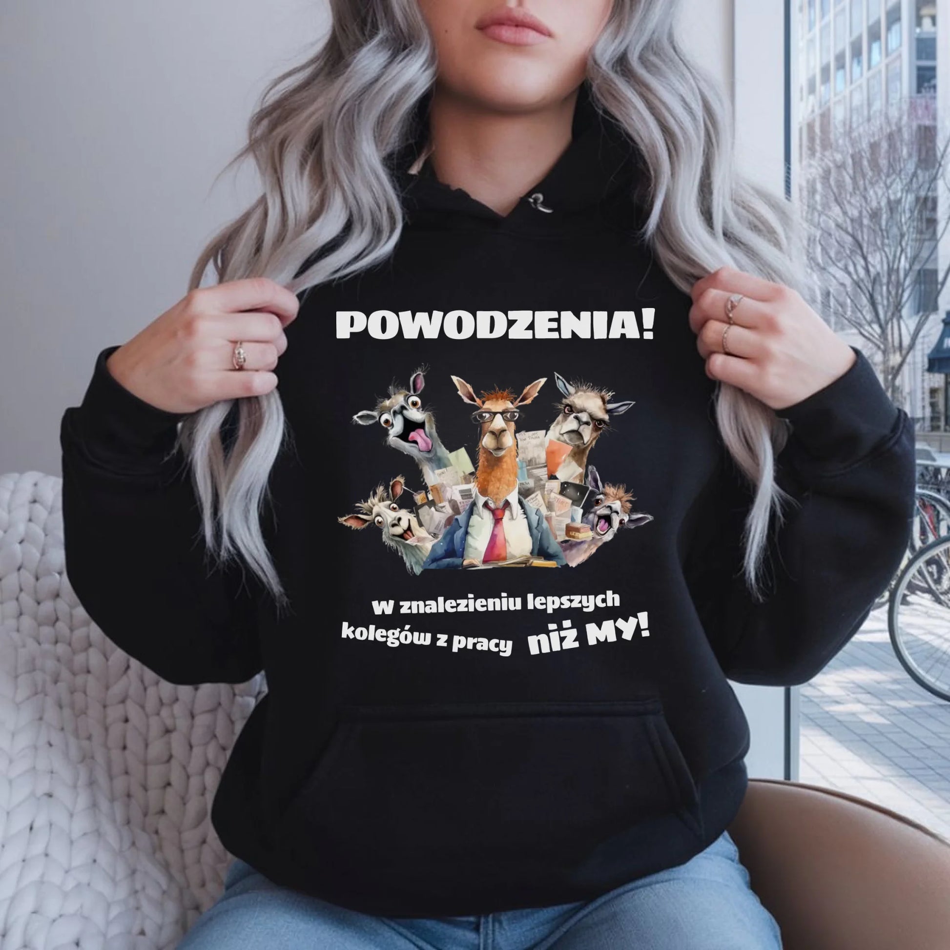 Bluza damska z kapturem na odejście z pracy - Powodzenia w znalezieniu lepszych kolegów OP08 - StoryCups.pl