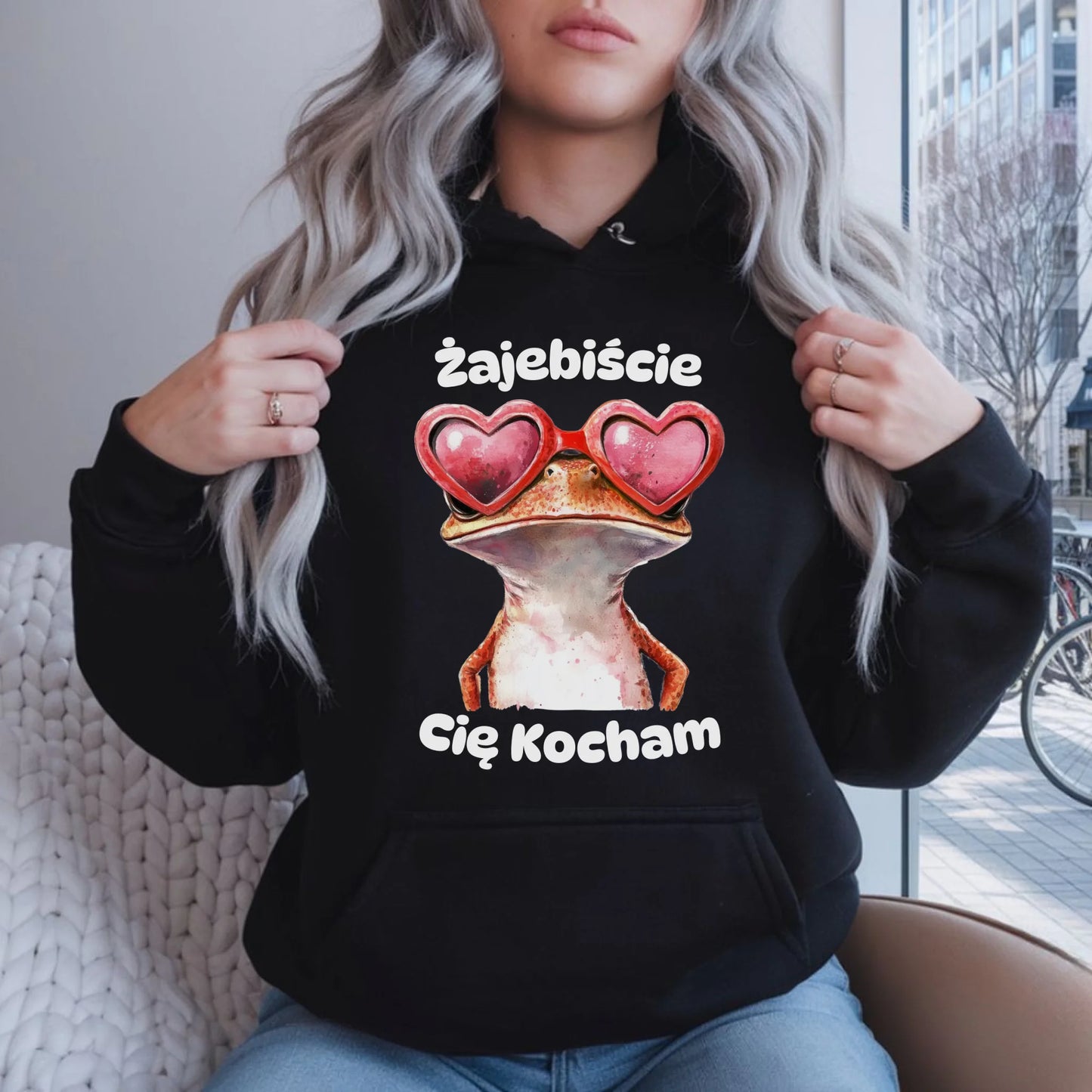 Bluza damska z kapturem - Żajebiście Cię Kocham W17 - StoryCups.pl