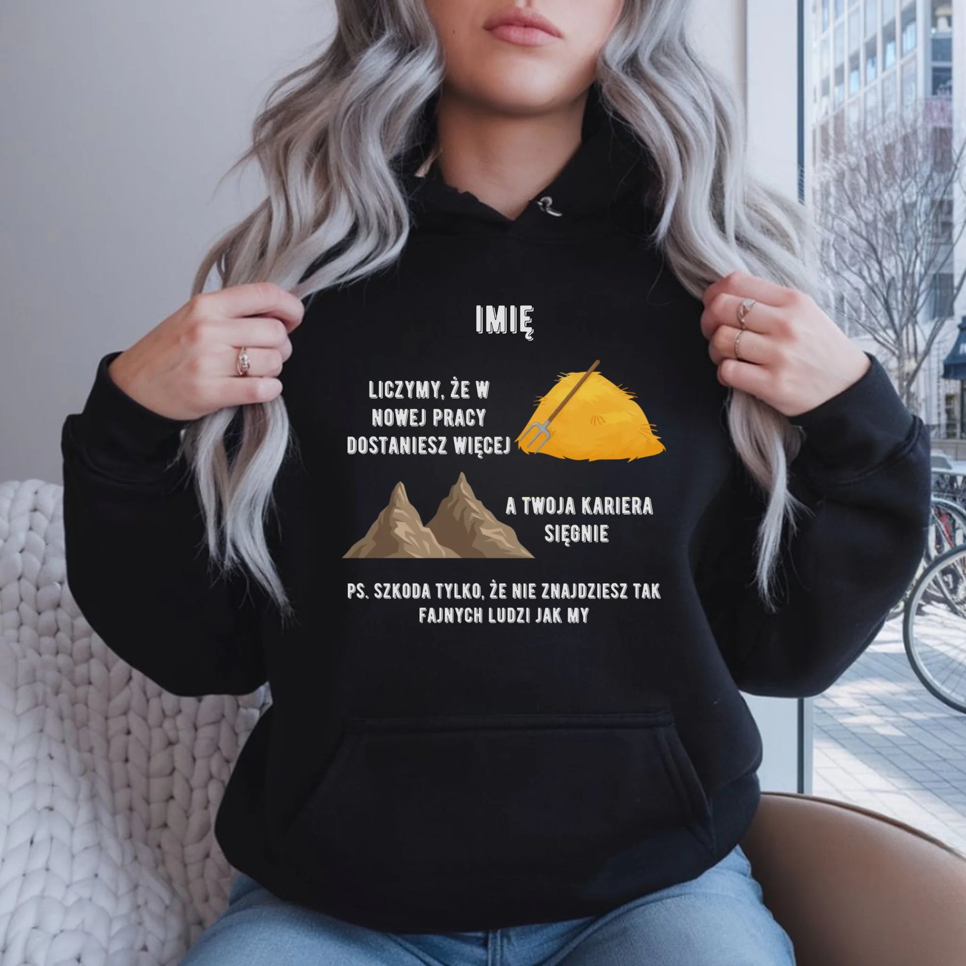 Bluza damska z kapturem na odejście z pracy - Nie znajdziesz tak fajnych ludzi jak my - personalizowana OP04 - StoryCups.pl