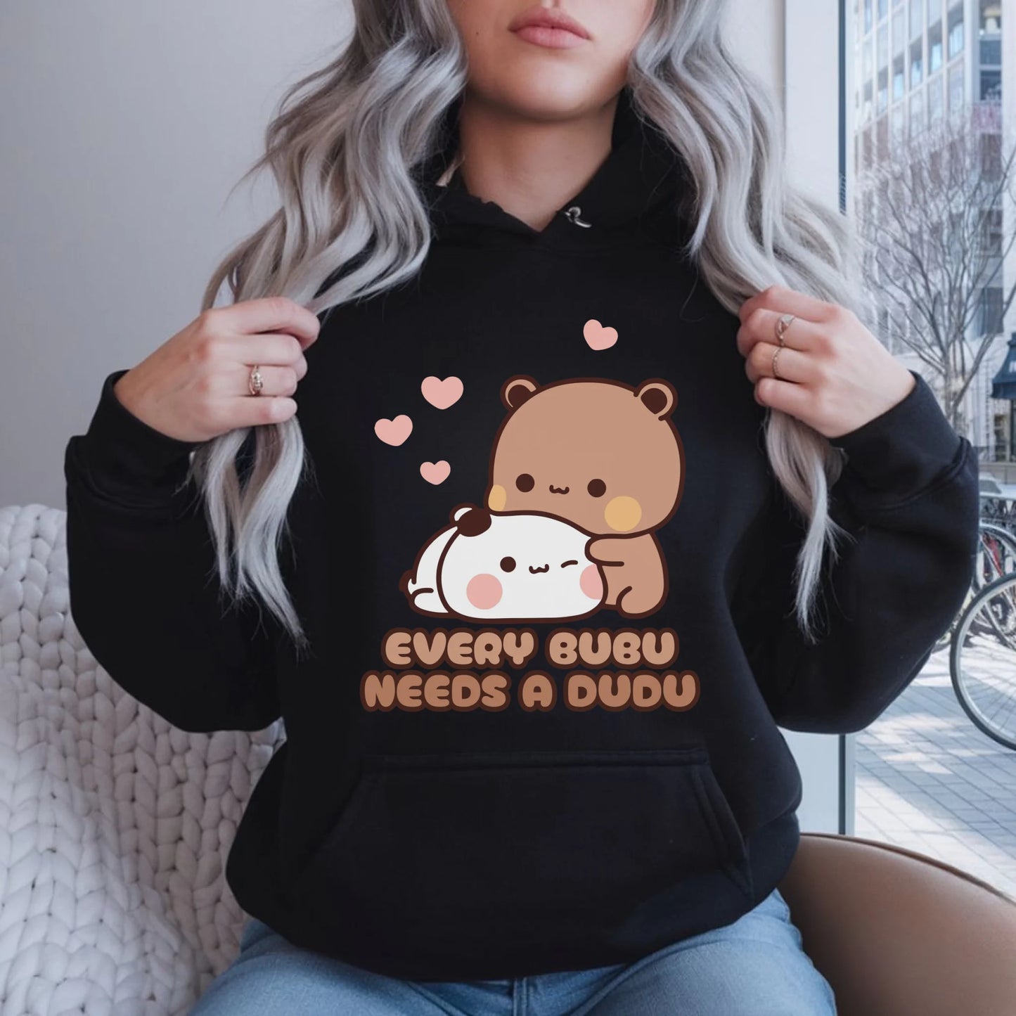 Bluza damska z kapturem - Every Bubu needs a Dudu W33 - StoryCups.pl