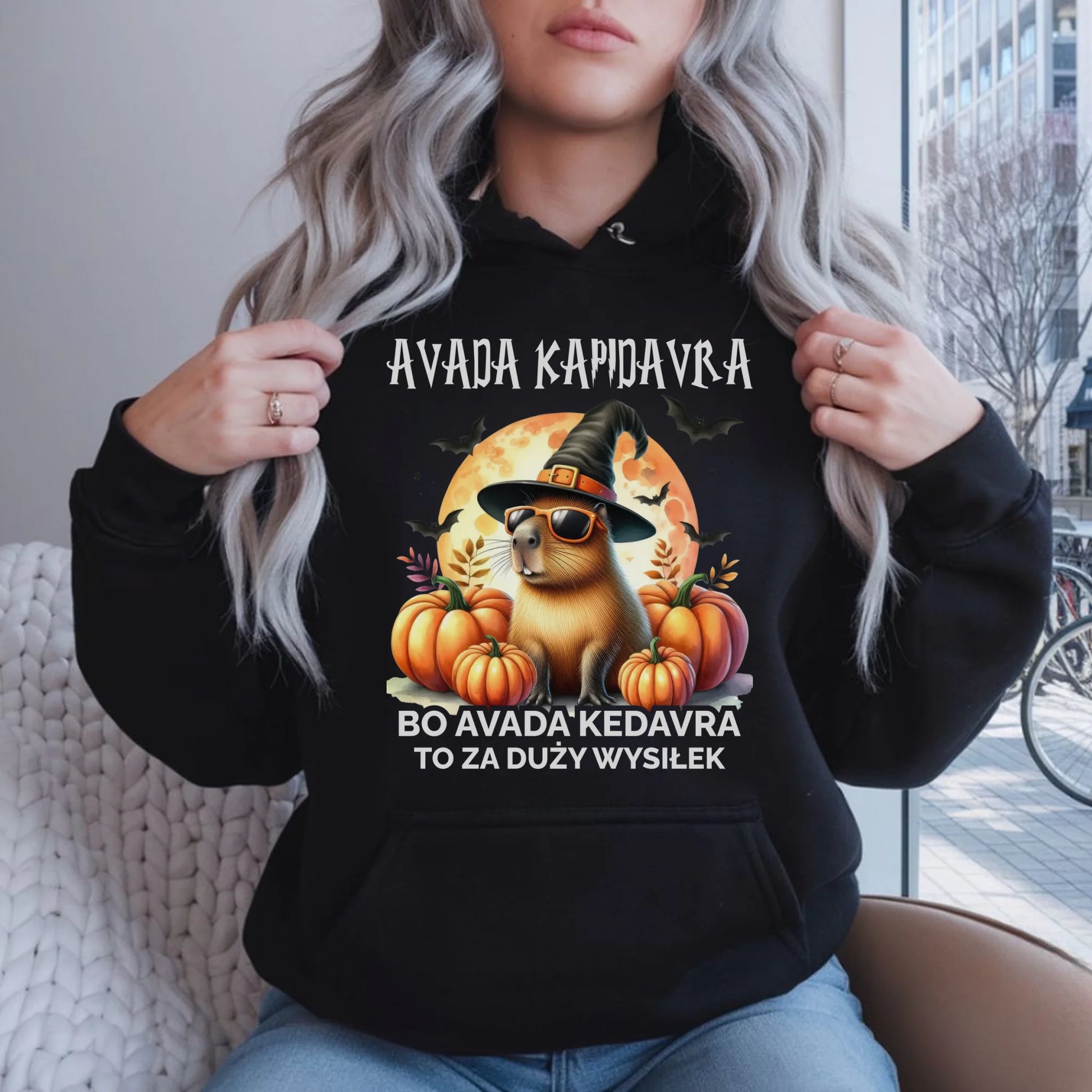 Bluza damska z kapturem halloweenowa - Kapibara - Avada Kapidavra HL21 - StoryCups.pl