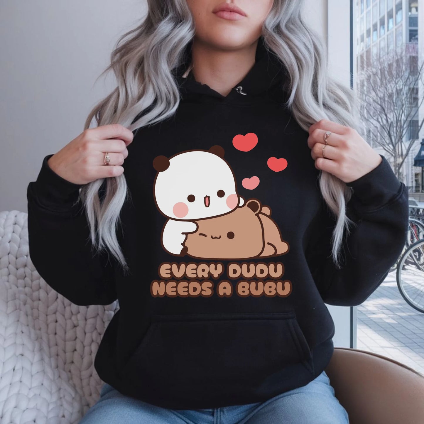 Bluza damska z kapturem - Every Dudu needs a Bubu W32 - StoryCups.pl