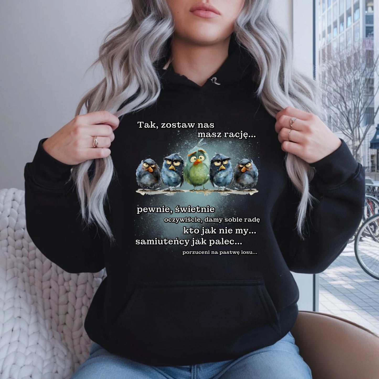 Bluza damska z kapturem na odejście z pracy - Tak, zostaw nas OP06 - StoryCups.pl