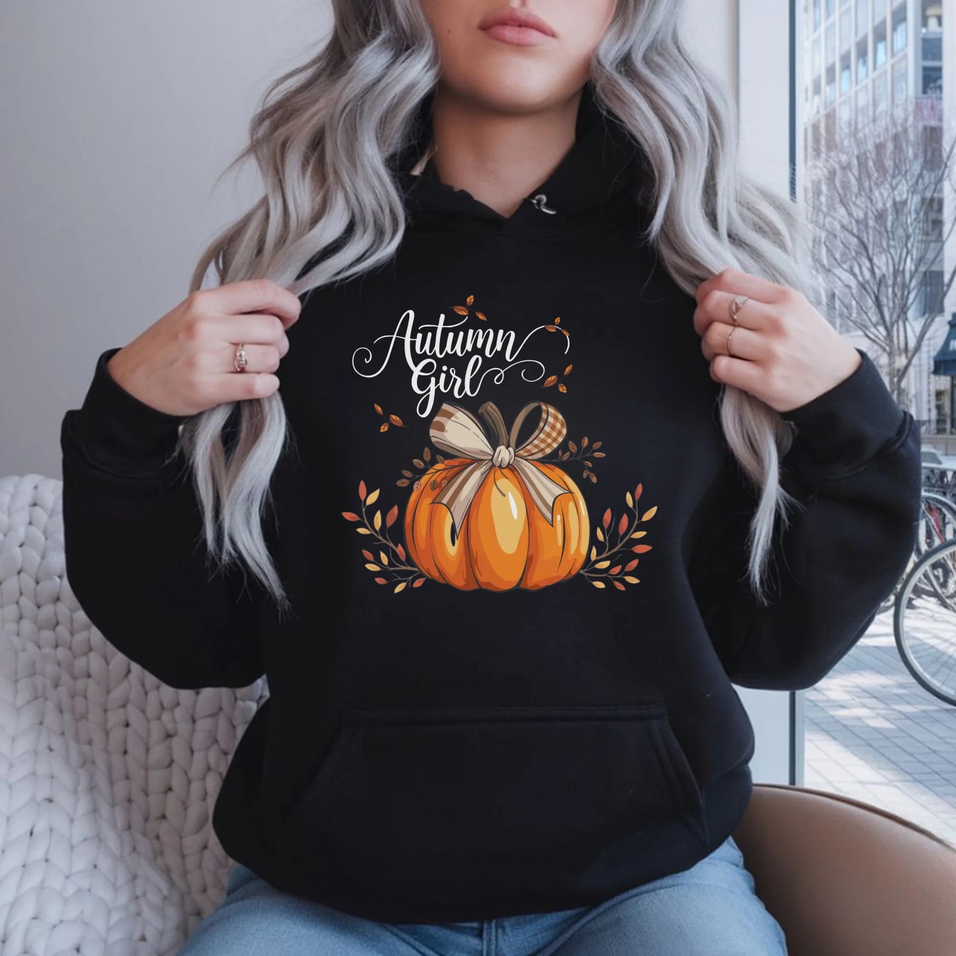 Bluza damska z kapturem jesieniara - Dynia JS12 - StoryCups.pl