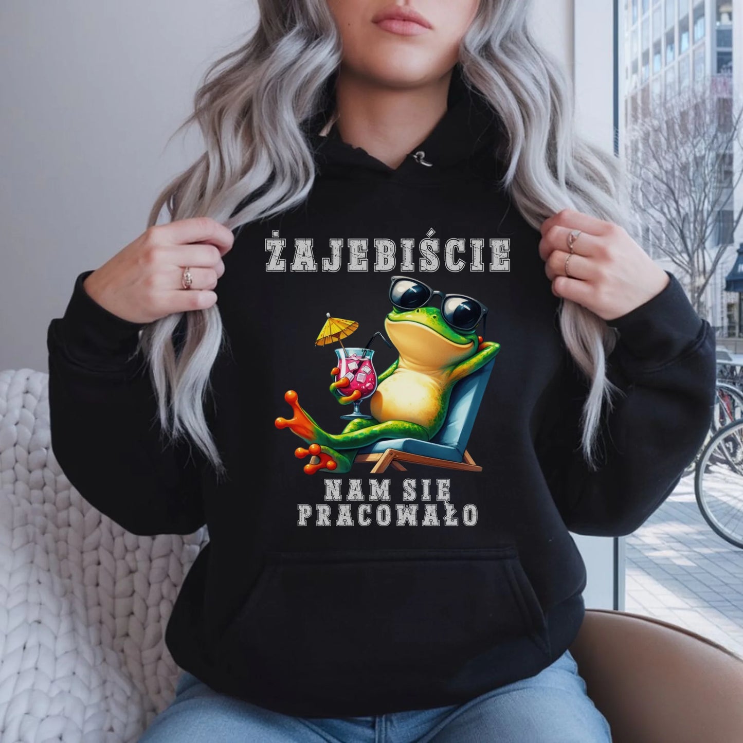 Bluza damska z kapturem na odejście z pracy - Żajebiście nam się pracowało OP09 - StoryCups.pl