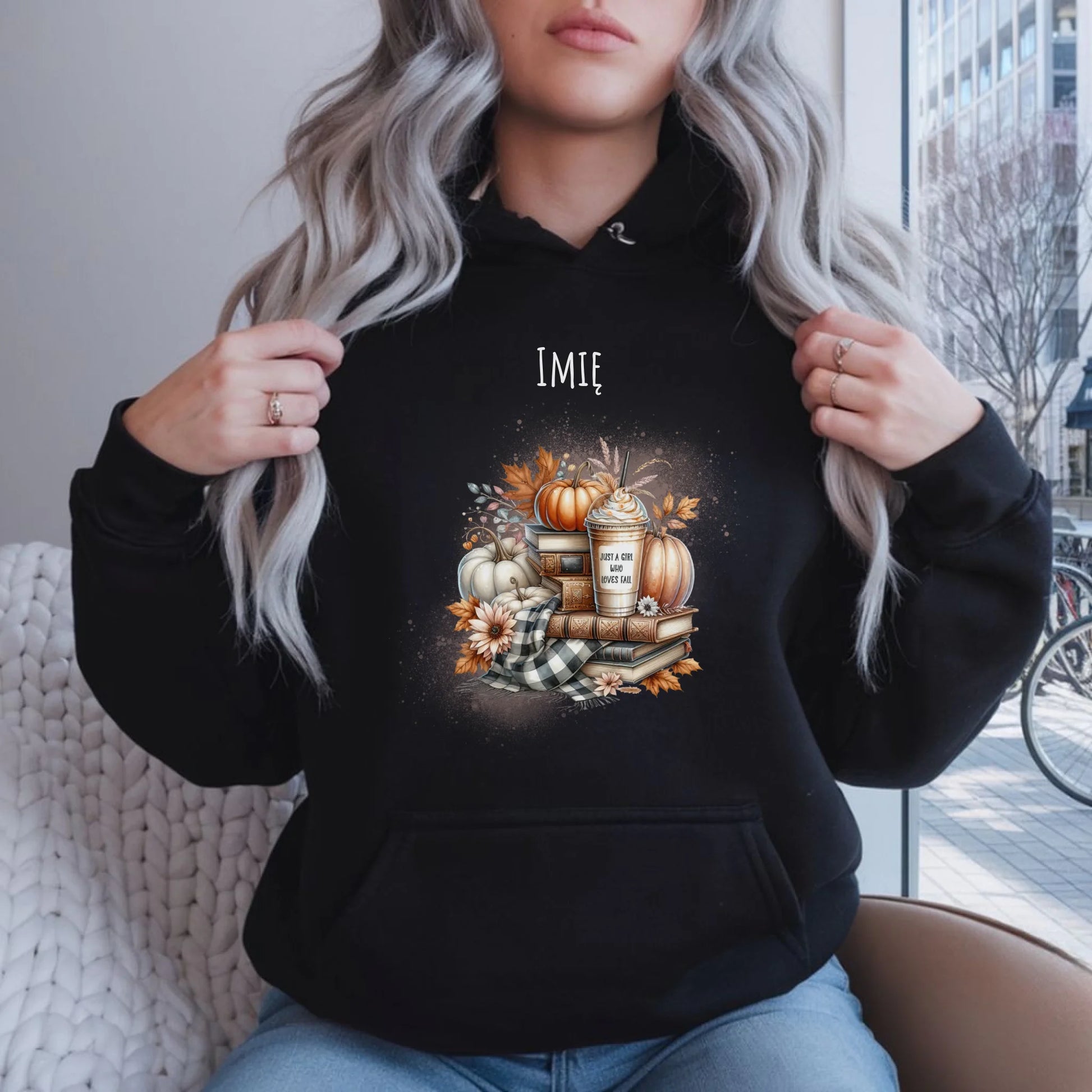 Bluza damska z kapturem jesienna - Książkara - personalizowana JS14 - StoryCups.pl