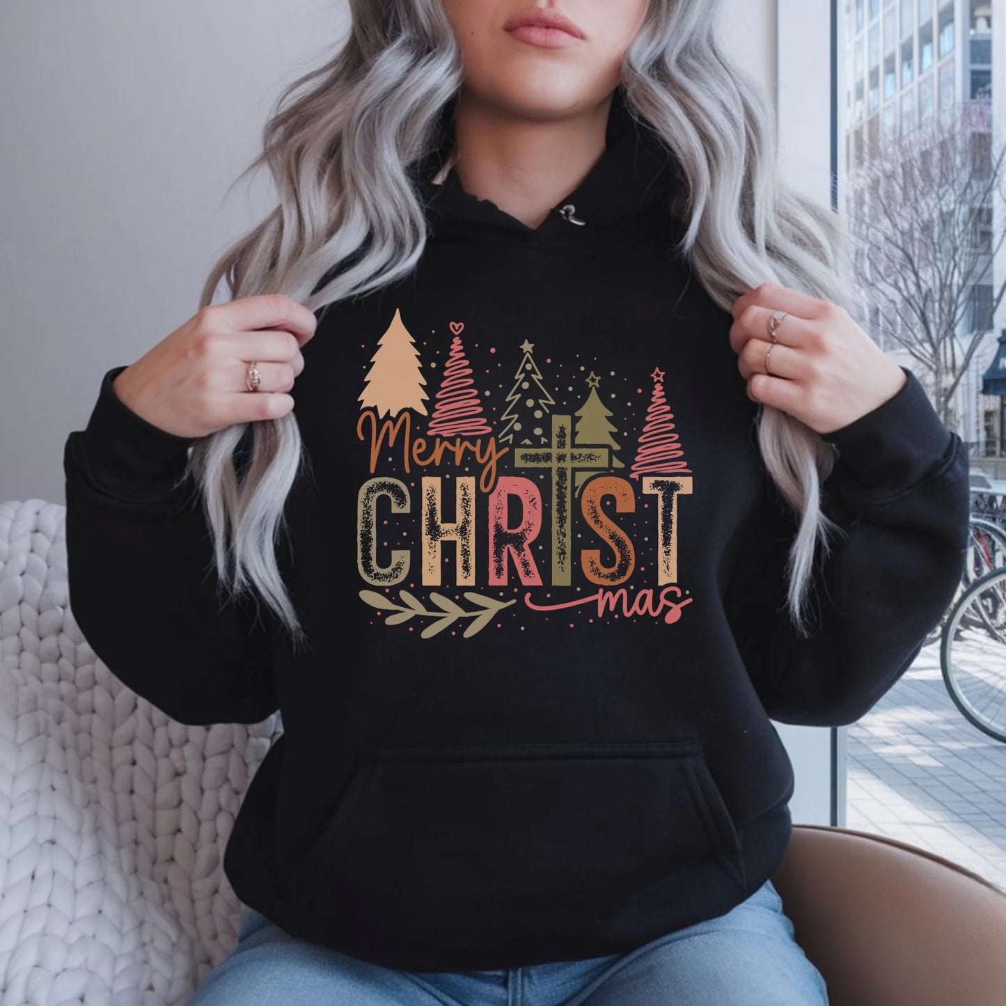 Bluza damska z kapturem świąteczna - Merry Christmas BN01 - StoryCups.pl