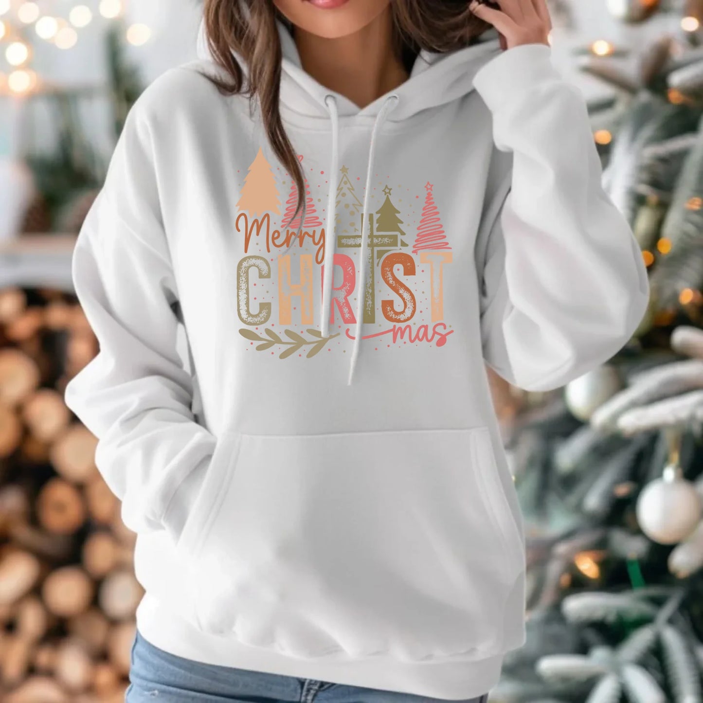 Bluza damska z kapturem świąteczna - Merry Christmas BN01 - StoryCups.pl