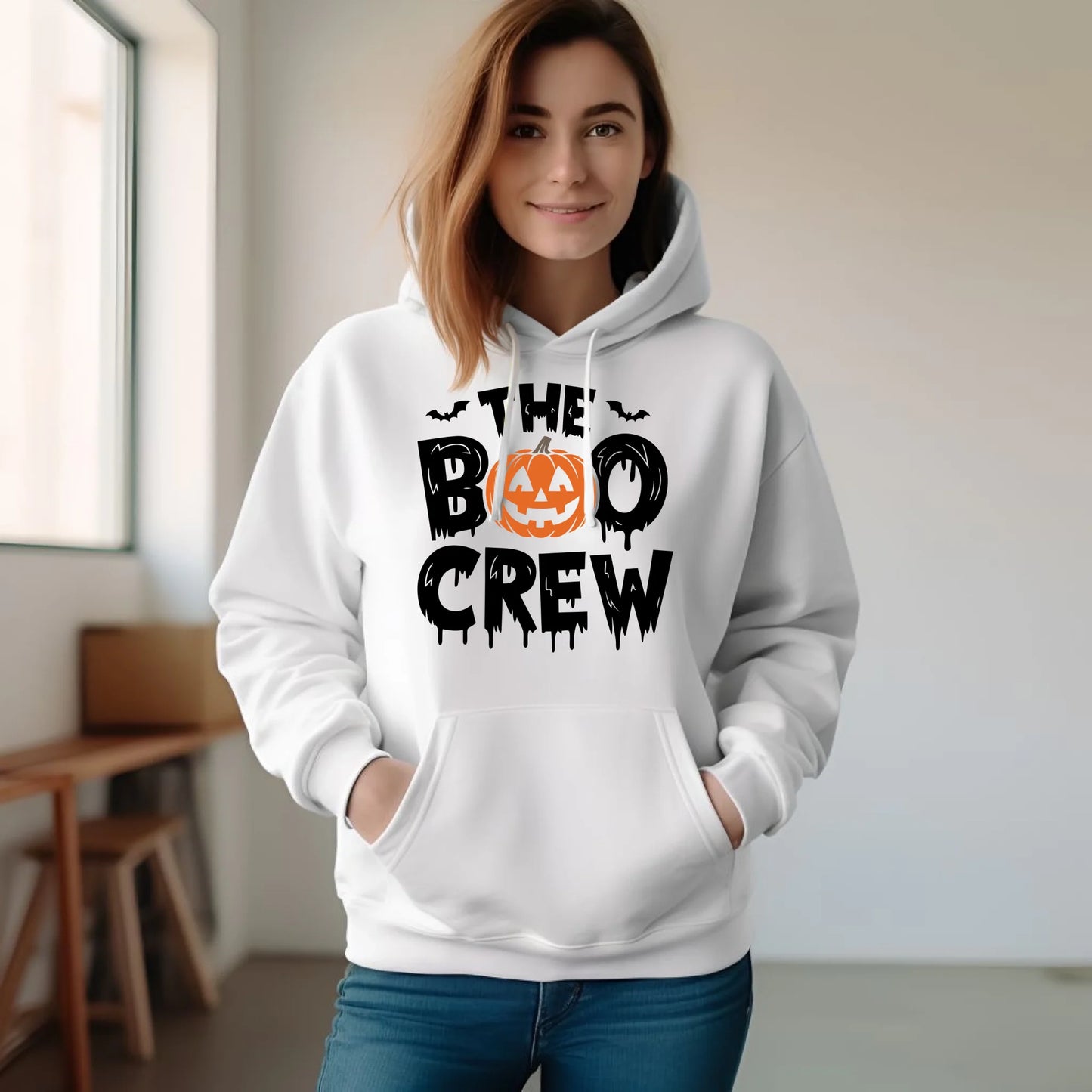 Bluza damska z kapturem na Halloween - The Boo Crew HL12 - StoryCups.pl