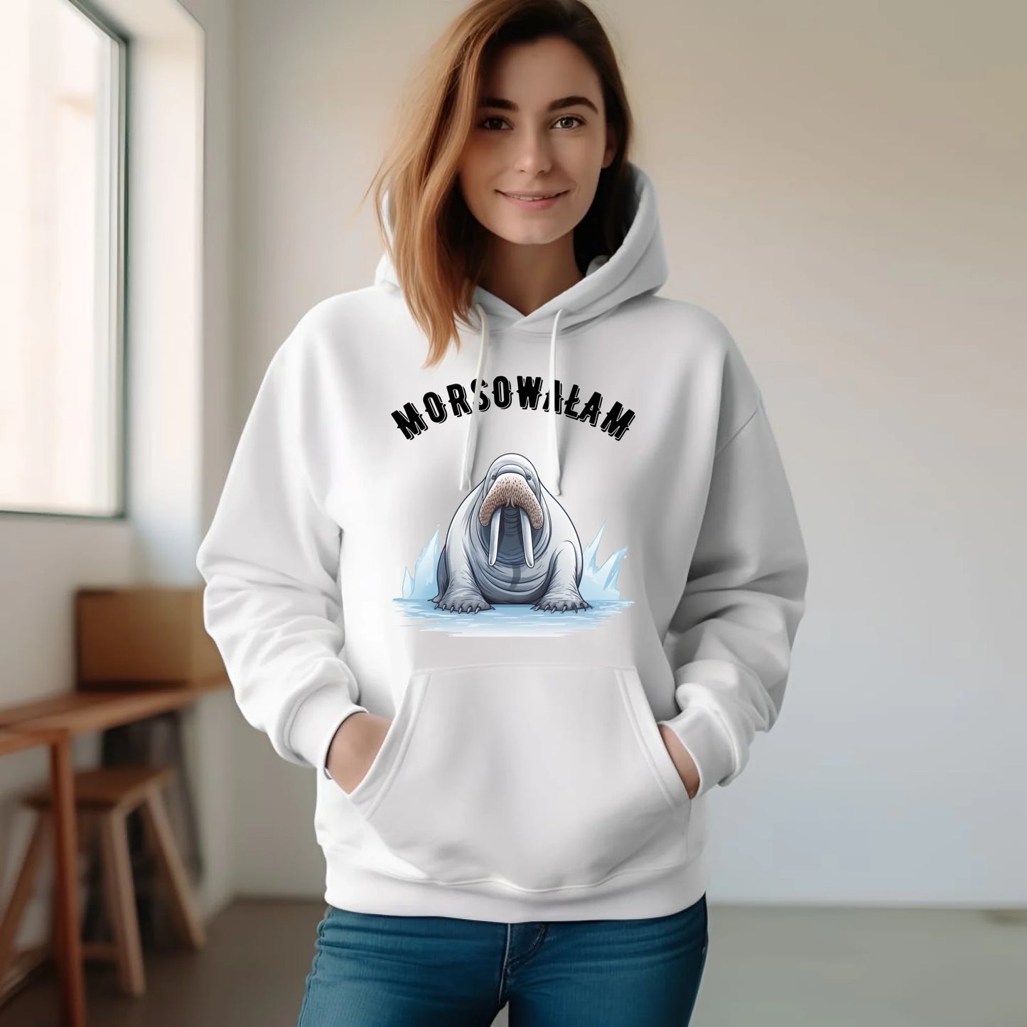 Bluza damska z kapturem - prezent dla morsa - Morsowałam - Mors HM18 - StoryCups.pl