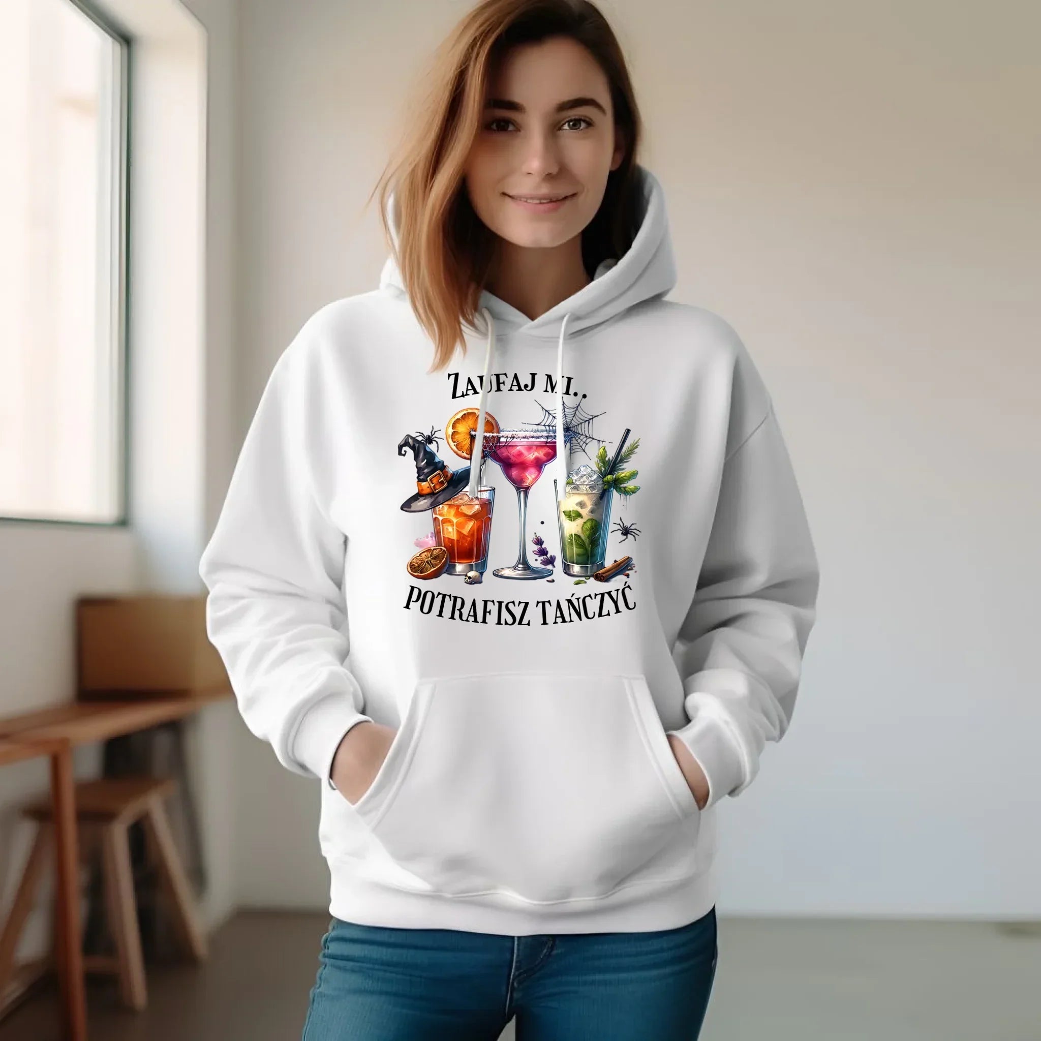 Bluza damska z kapturem na Halloween - Zaufaj mi potrafisz tańczyć HL26 - StoryCups.pl
