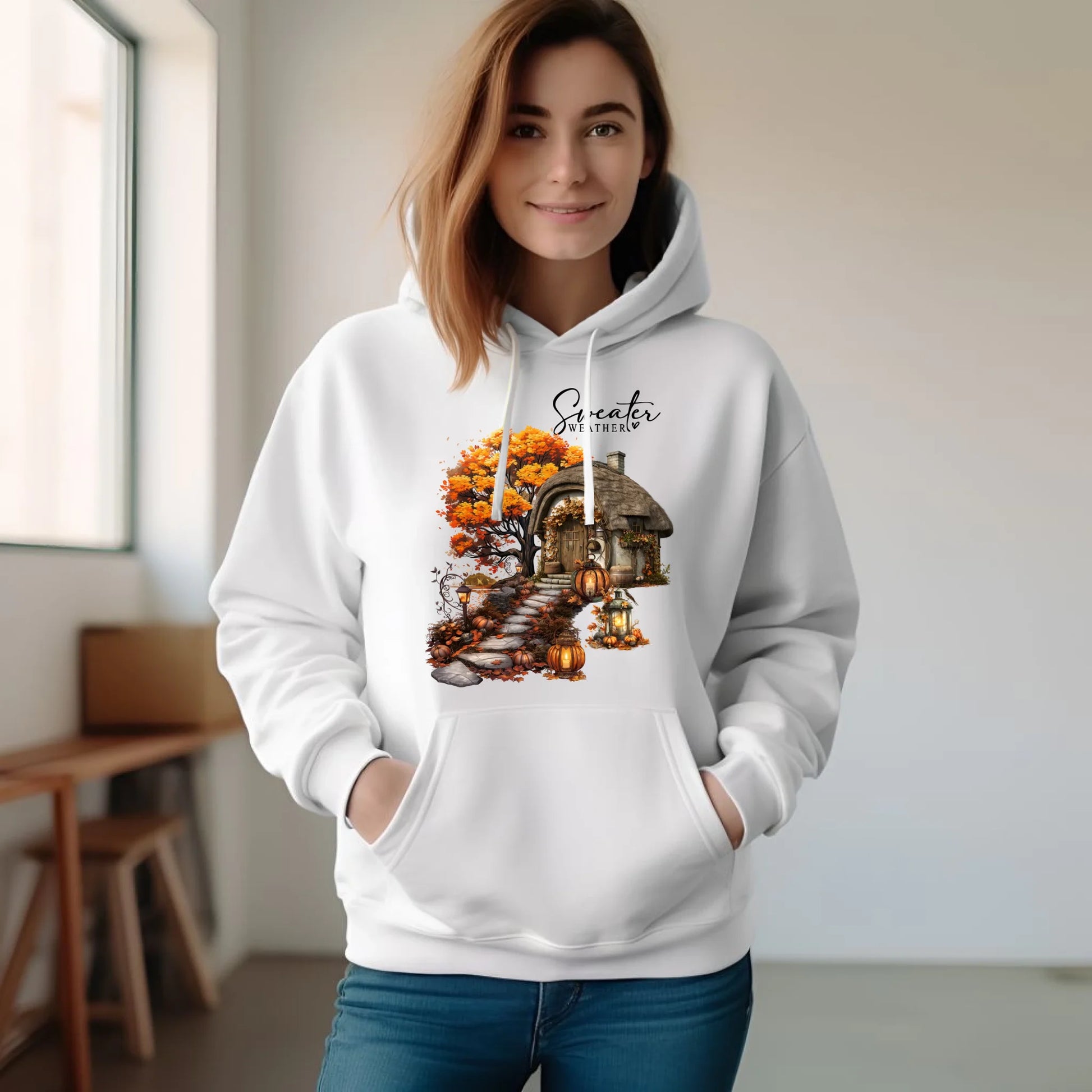 Bluza damska z kapturem jesieniara - Sweater weather JS15 - StoryCups.pl