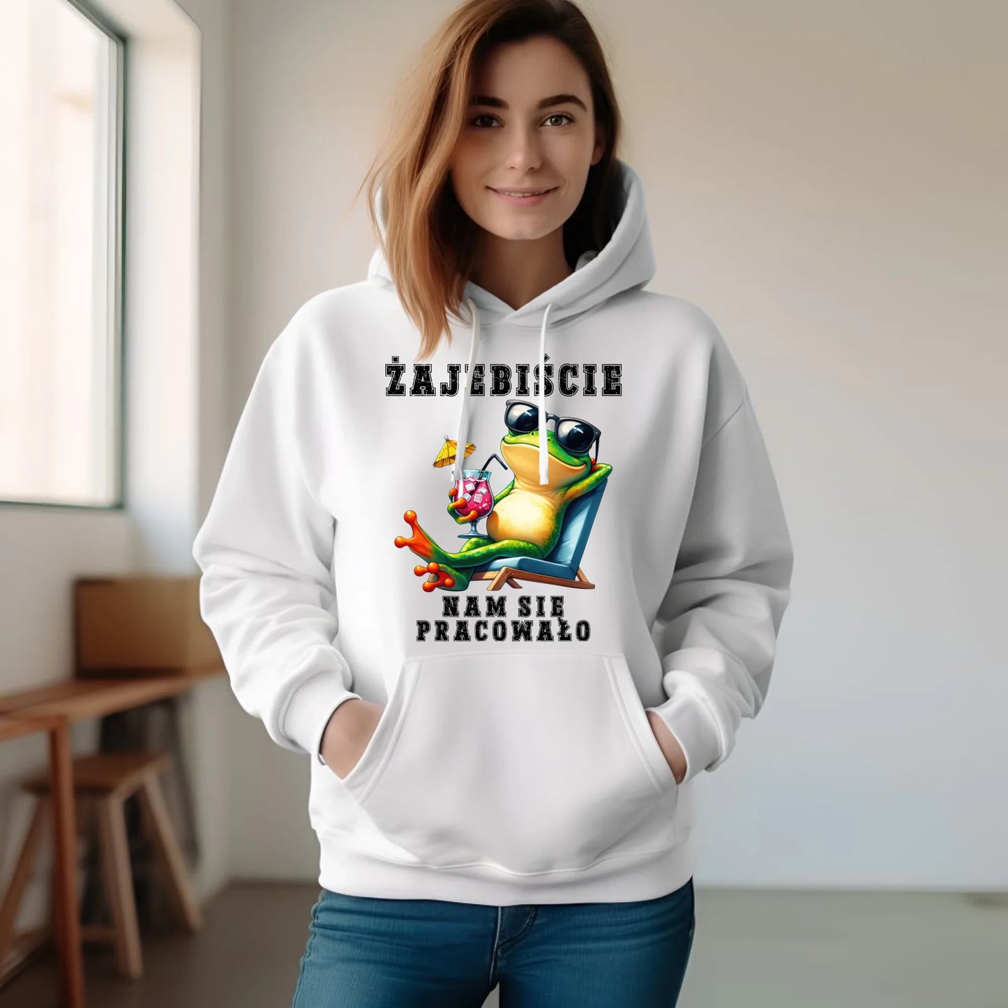 Bluza damska z kapturem na odejście z pracy - Żajebiście nam się pracowało OP09 - StoryCups.pl