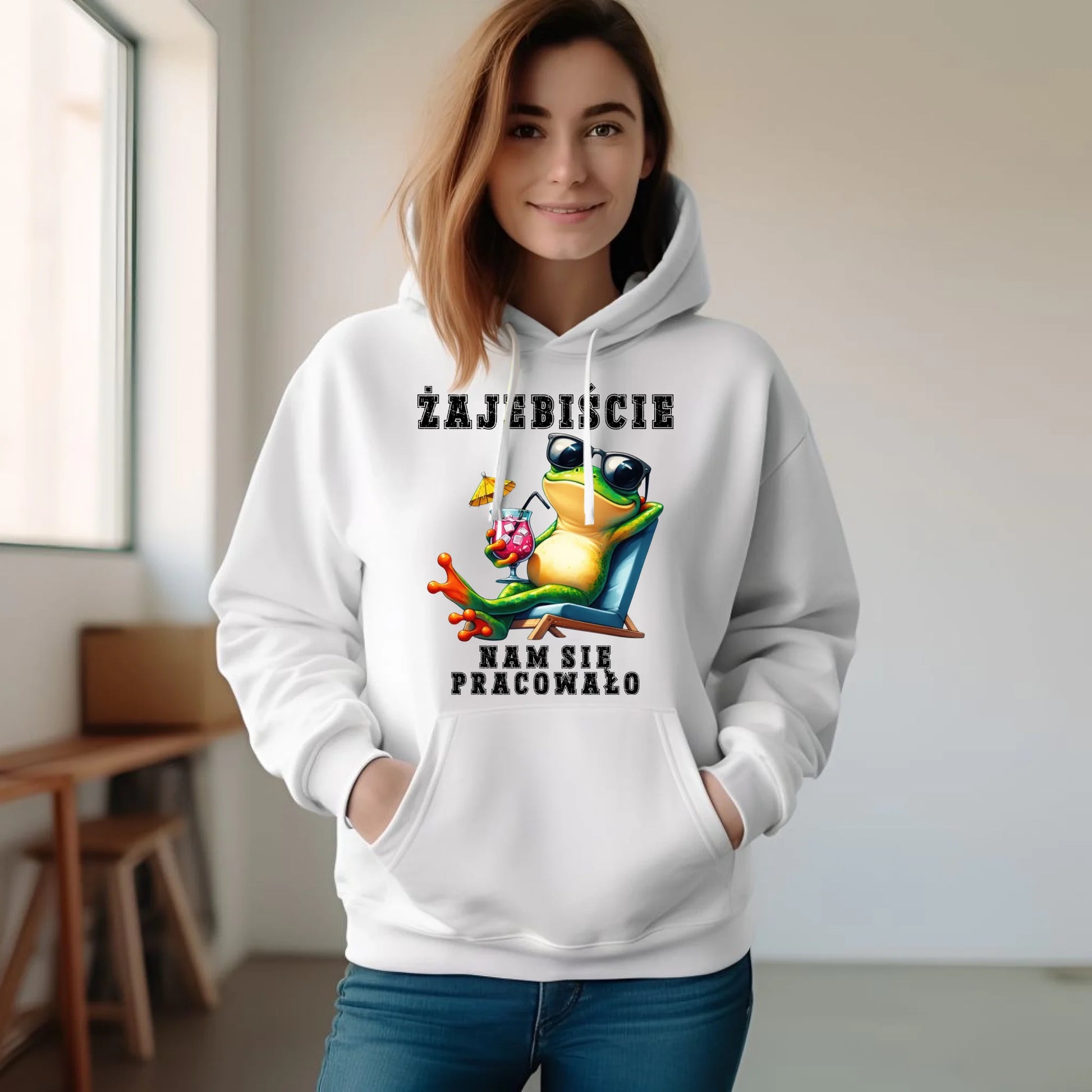 Bluza damska z kapturem na odejście z pracy - Żajebiście nam się pracowało OP09 - StoryCups.pl