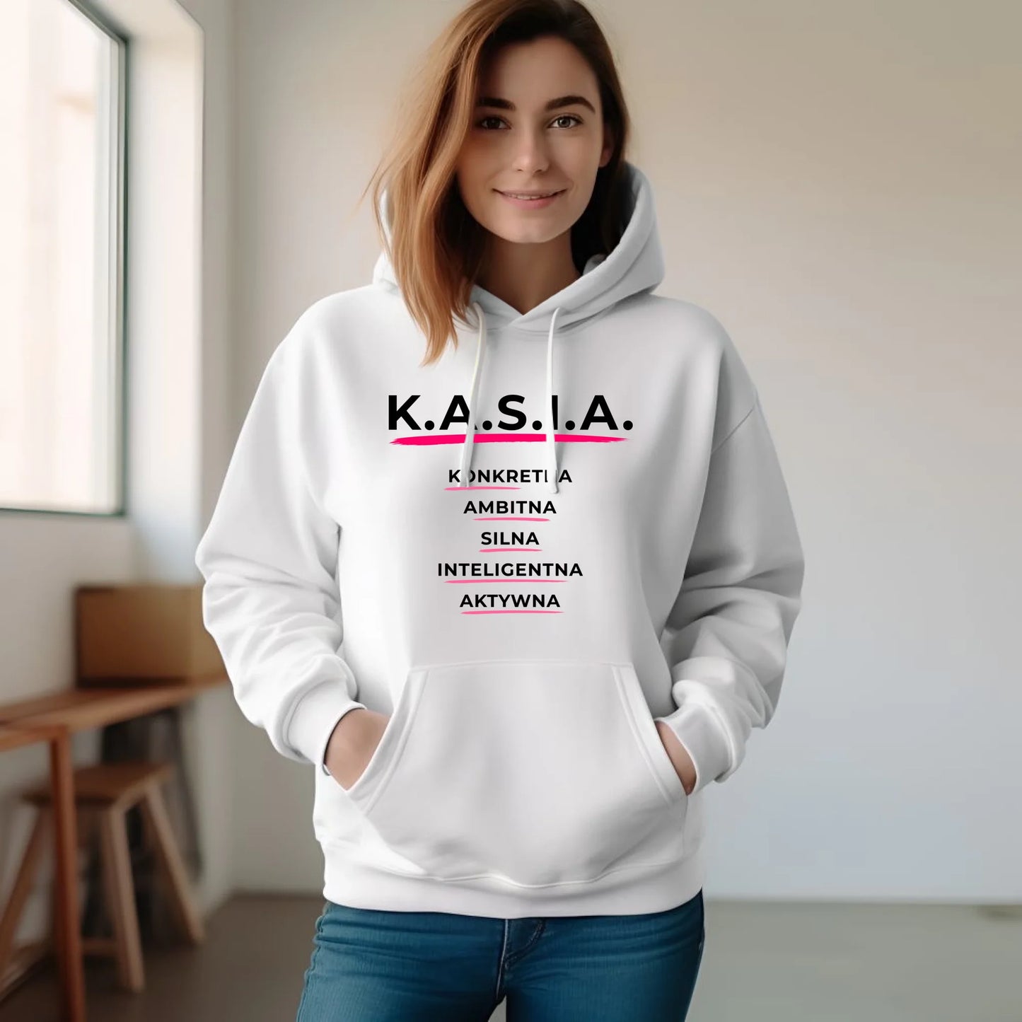 Bluza damska z kapturem - prezent dla Kasi - Katarzyna - K.A.S.I.A. DZ17 - StoryCups.pl