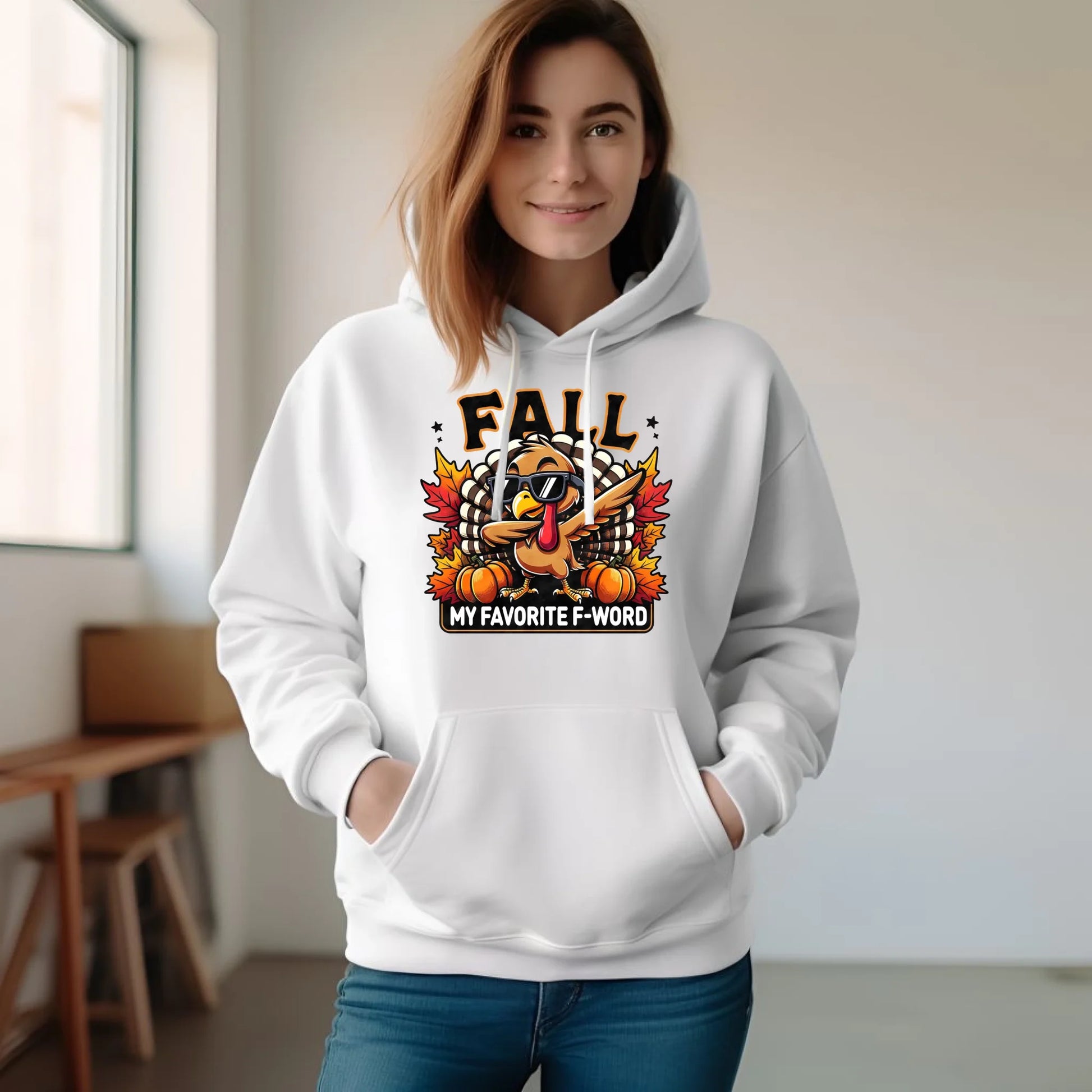 Bluza damska z kapturem jesieniara - FALL my favorite F-word JS11 - StoryCups.pl