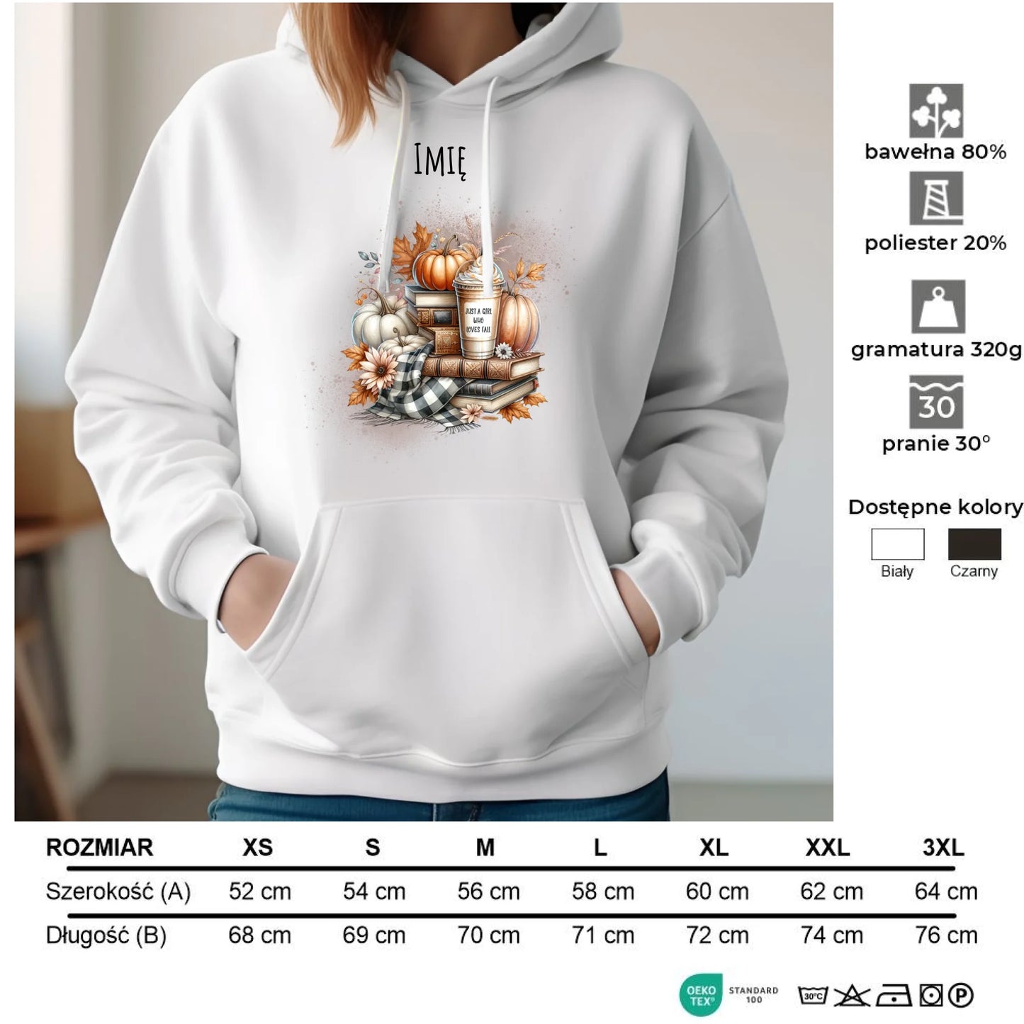 Bluza damska z kapturem jesienna - Książkara - personalizowana JS14 - StoryCups.pl