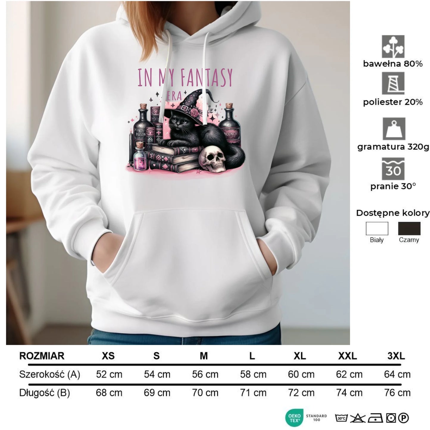 Bluza damska z kapturem na Halloween - In my fantasy era HL04 - StoryCups.pl