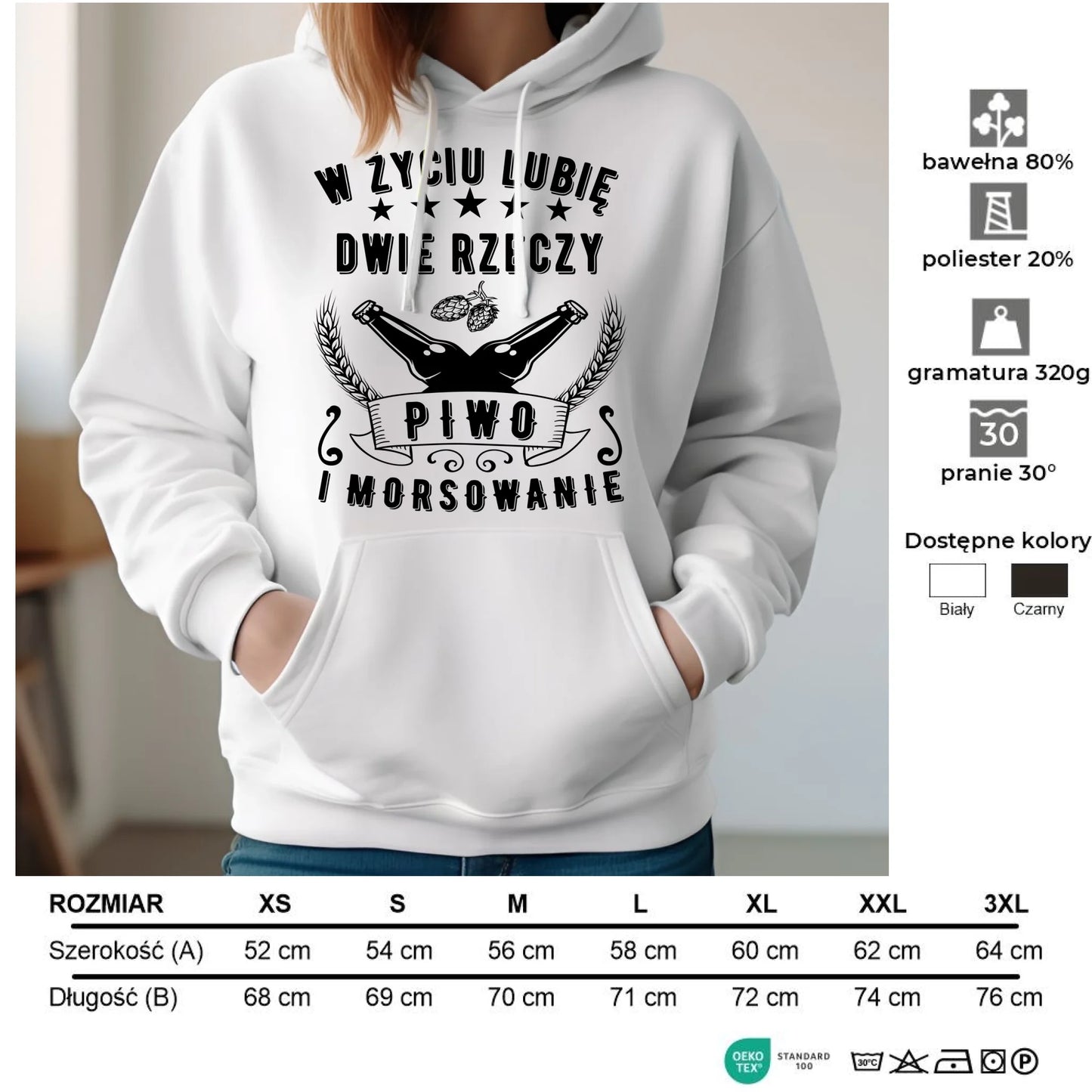 Bluza damska z kapturem - prezent dla morsa - Piwo i morsowanie - Mors HM09 - StoryCups.pl
