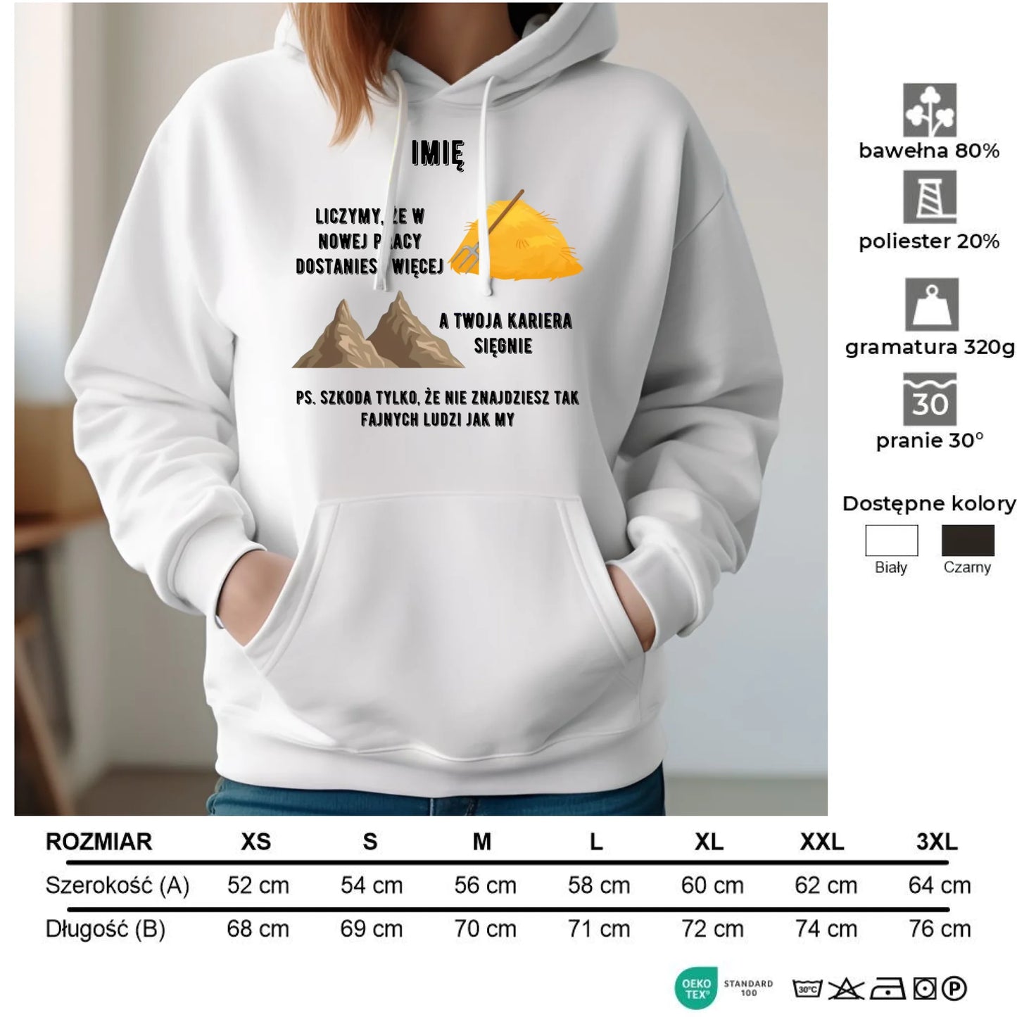 Bluza damska z kapturem na odejście z pracy - Nie znajdziesz tak fajnych ludzi jak my - personalizowana OP04 - StoryCups.pl