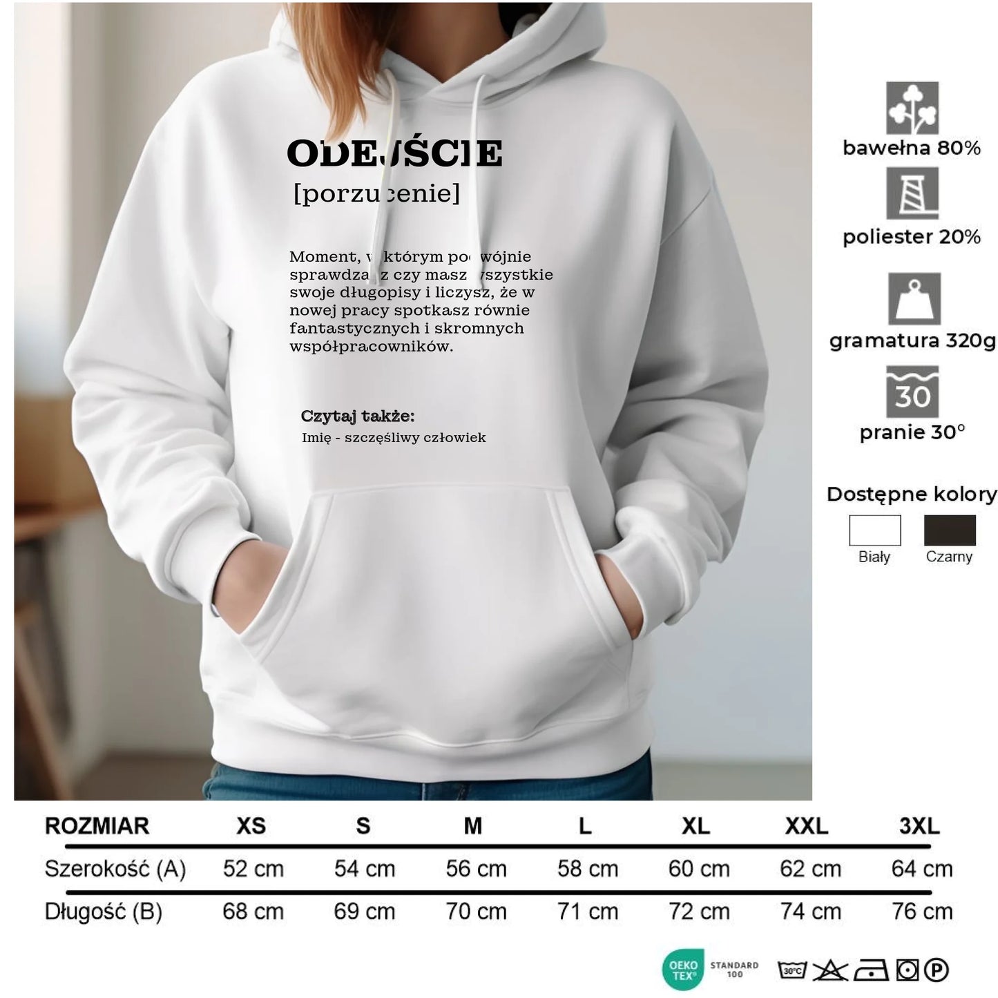 Bluza damska z kapturem - Odejście z pracy [porzucenie] - personalizowana OP01 - StoryCups.pl