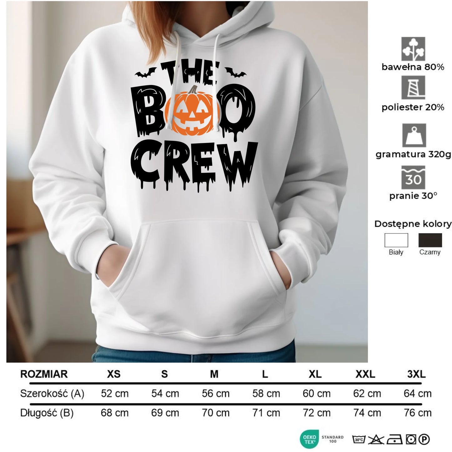 Bluza damska z kapturem na Halloween - The Boo Crew HL12 - StoryCups.pl
